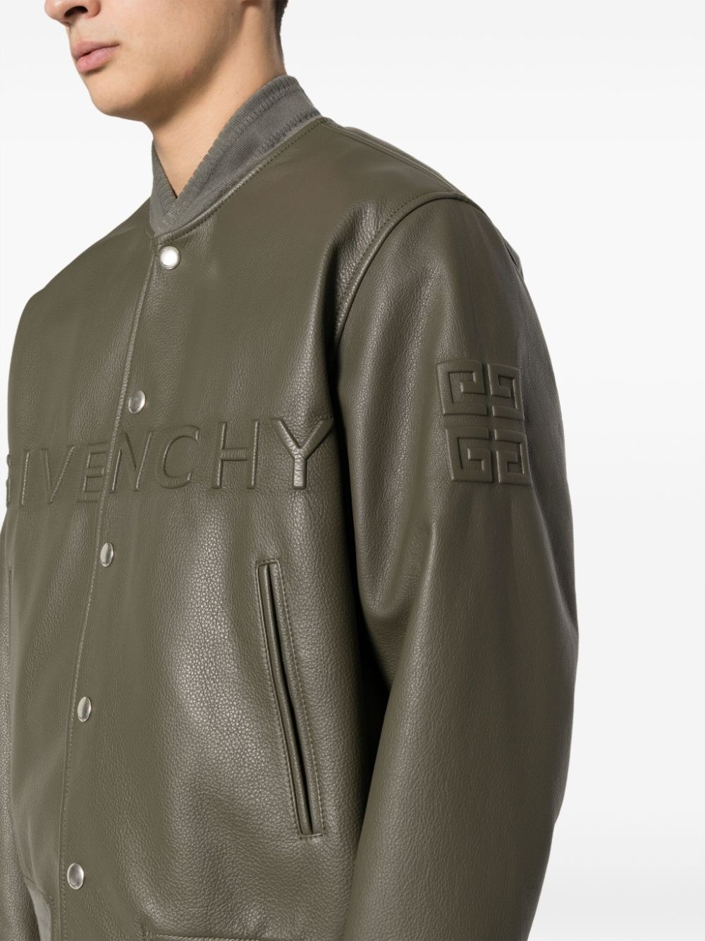 logo-embossed bomber jacket - 5