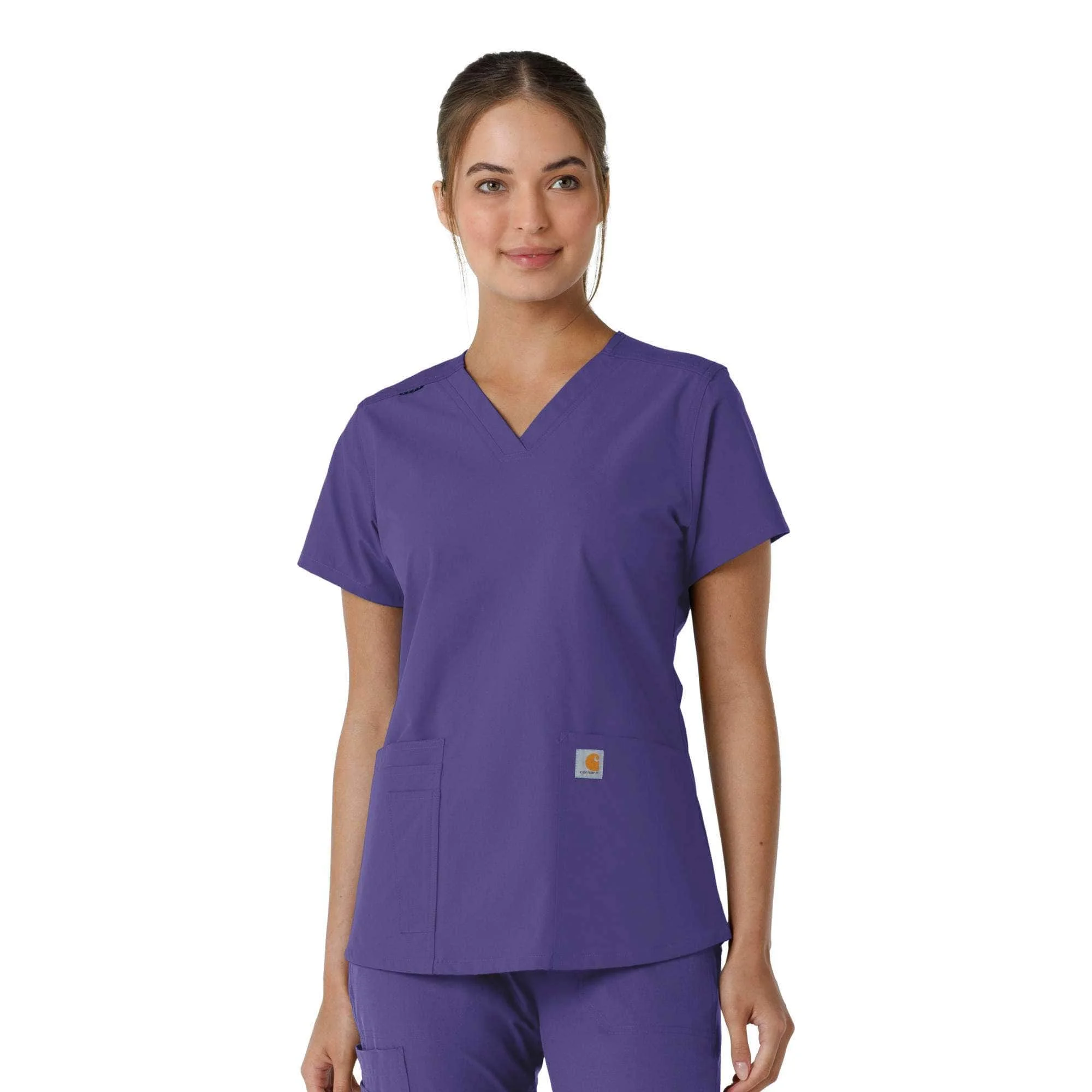 Women's Force Essentials V-Neck Knit Panel Scrub Top - 1