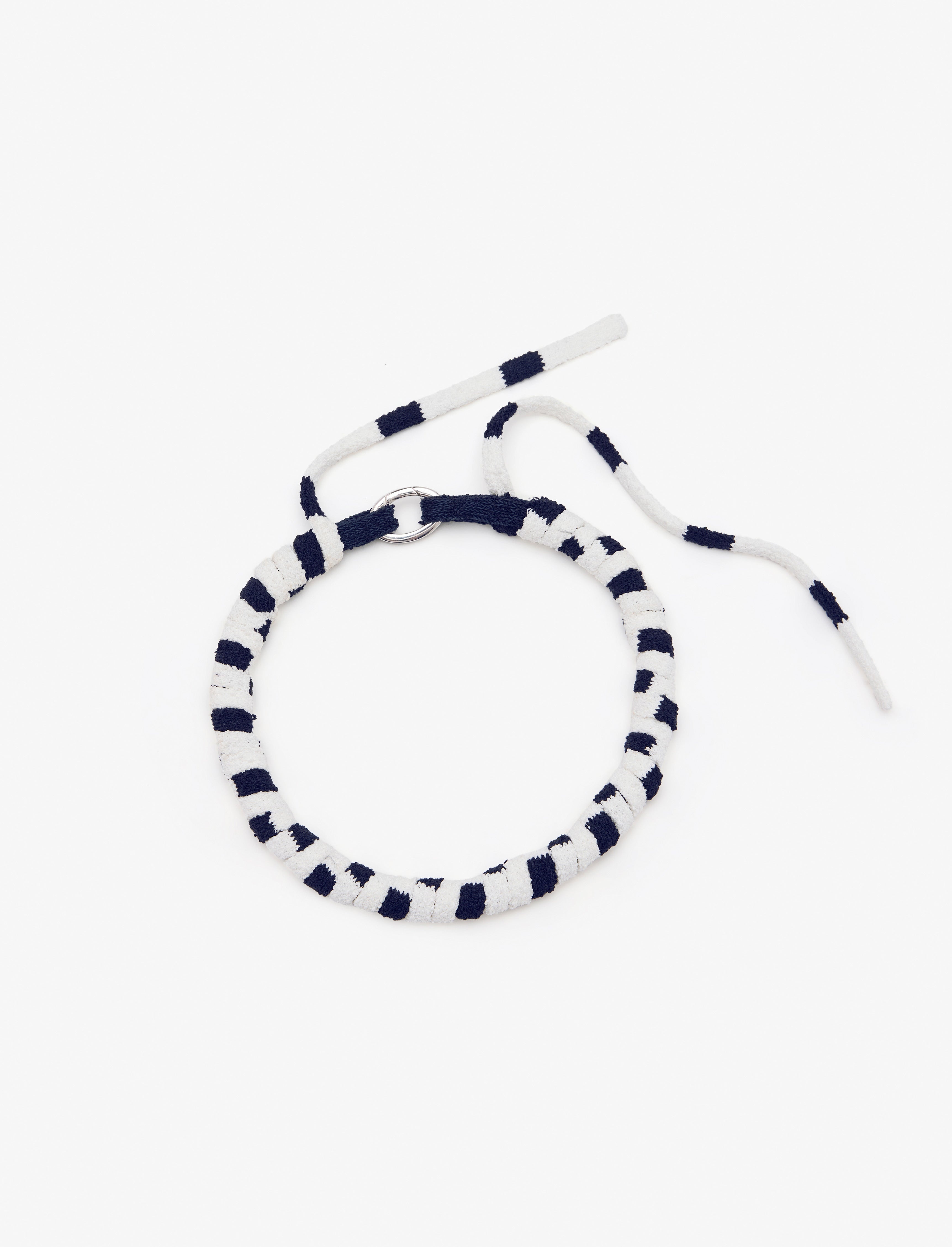 Striped Knit Rolo Necklace - 1