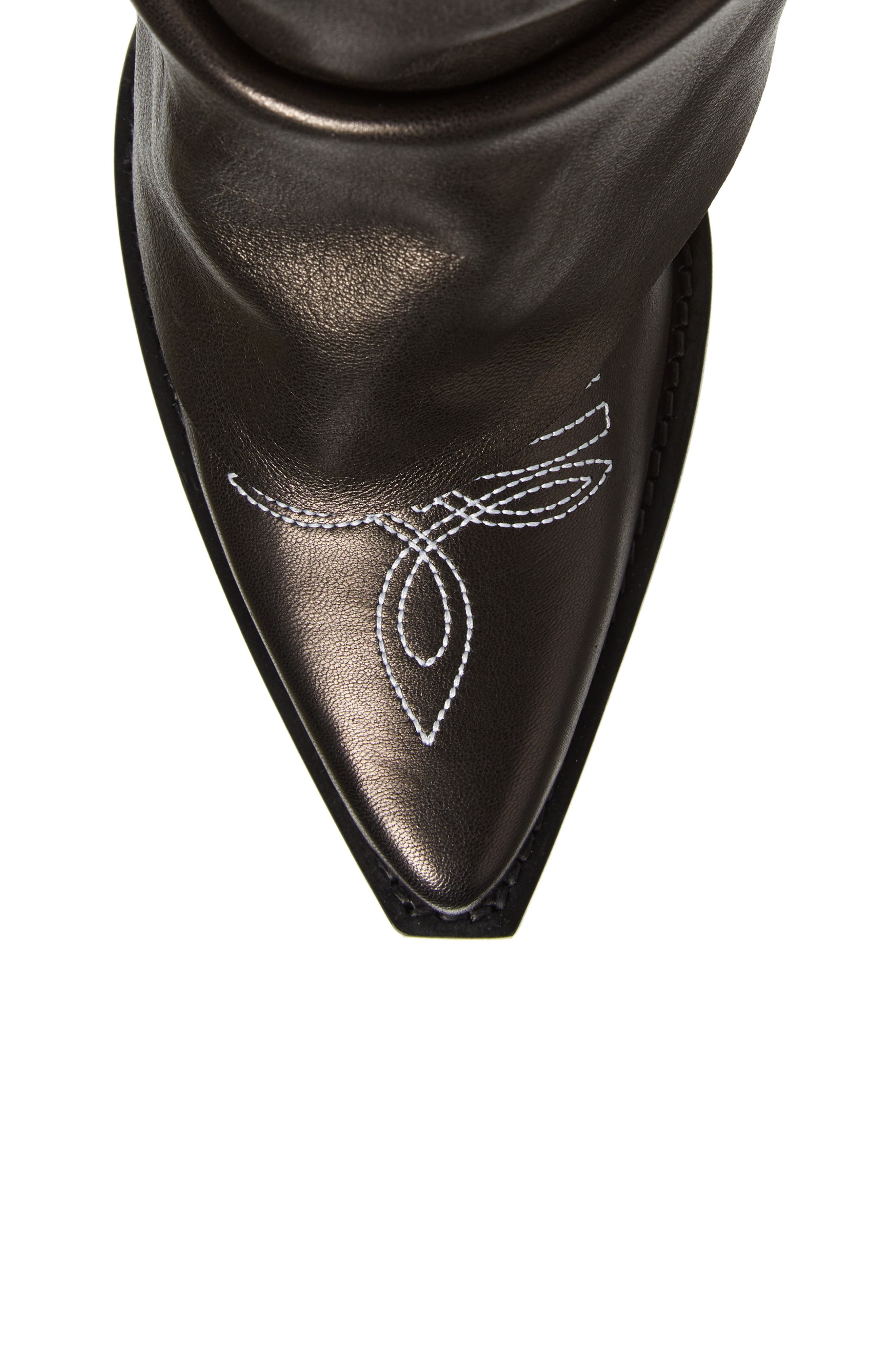 Leather Sleeve Cowboy Boot - 5