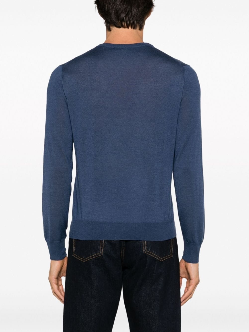 fine-knit crew-neck jumper - 4