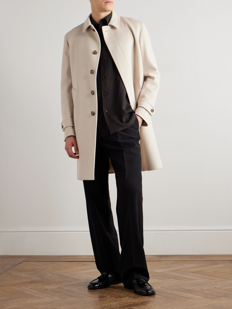 LARDINI Virgin Wool Overcoat Off-white outlook