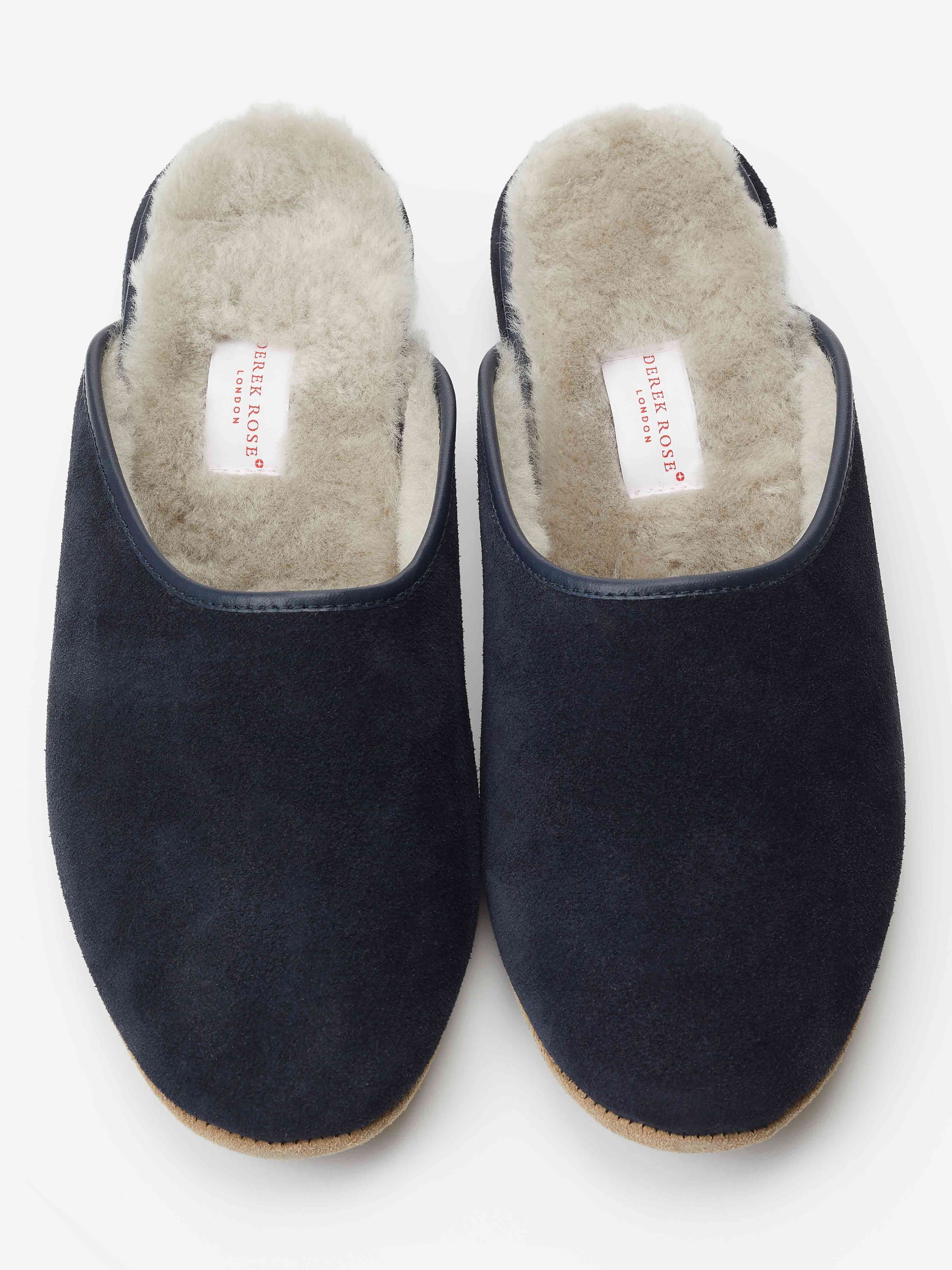 Men's Mule Slippers Douglas Suede Sheepskin Navy - 4