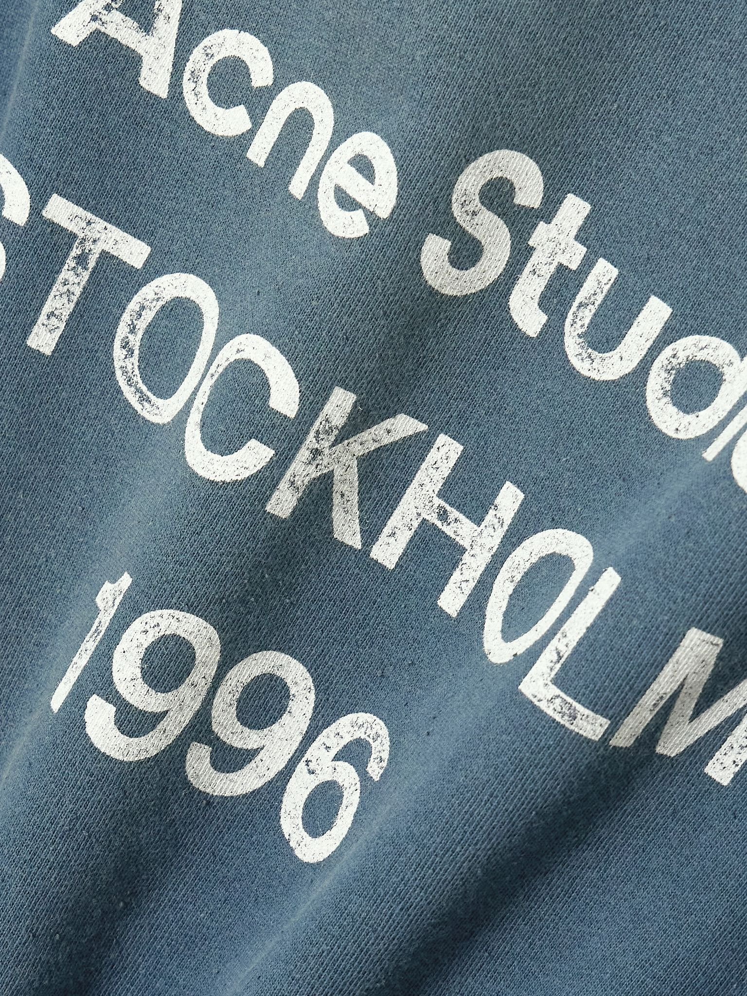 Printed organic cotton-blend jersey hoodie Navy - 4