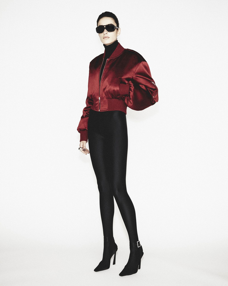 SAINT LAURENT bomber jacket in satin outlook