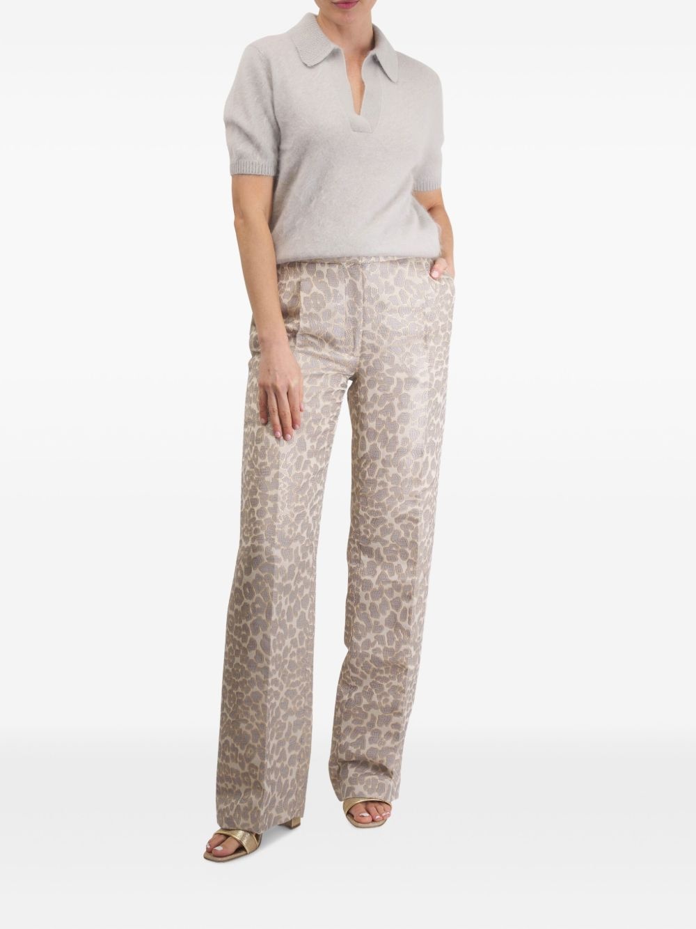 polo-collar short-sleeve top - 2