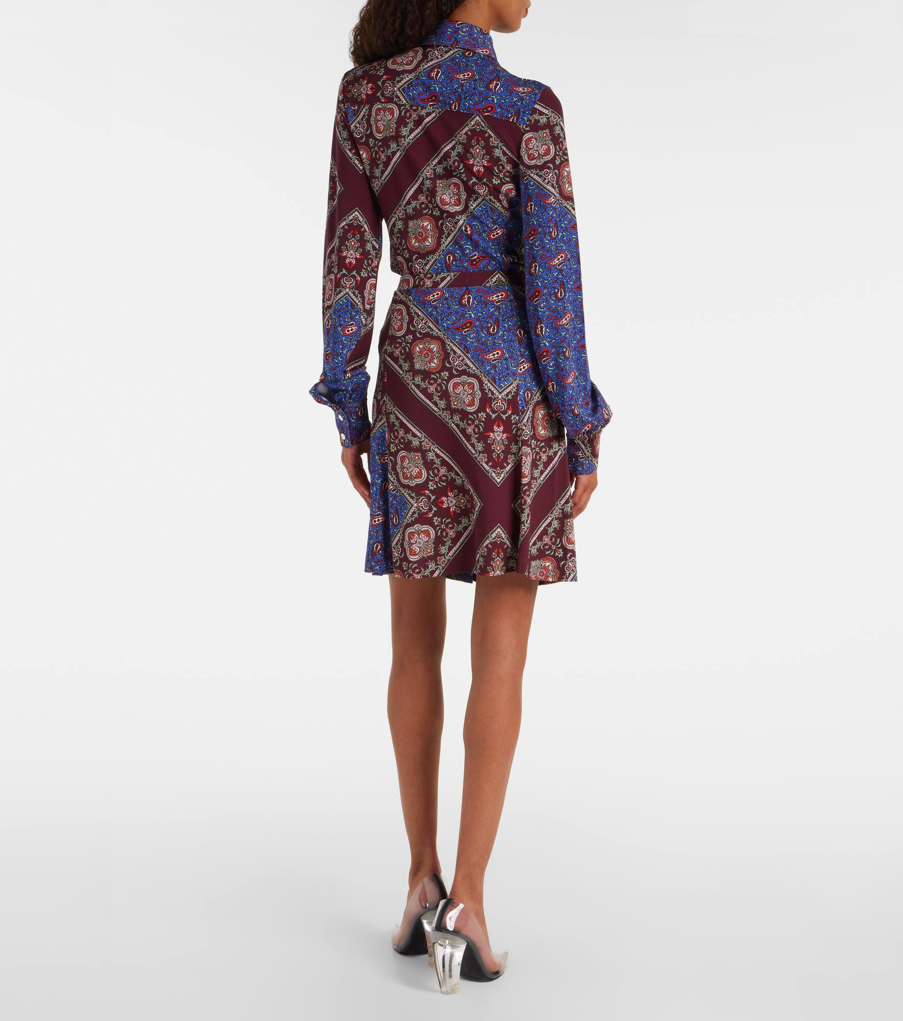 Gathered paisley printed miniskirt - 3