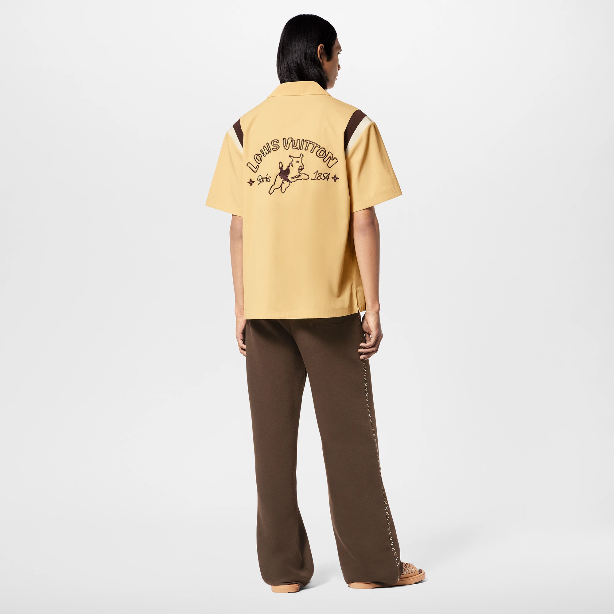 Embroidered Short-Sleeved Cotton Bowling Shirt - 3