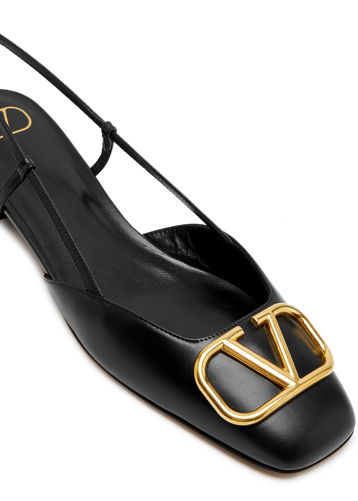 VLogo leather slingback flats - 4