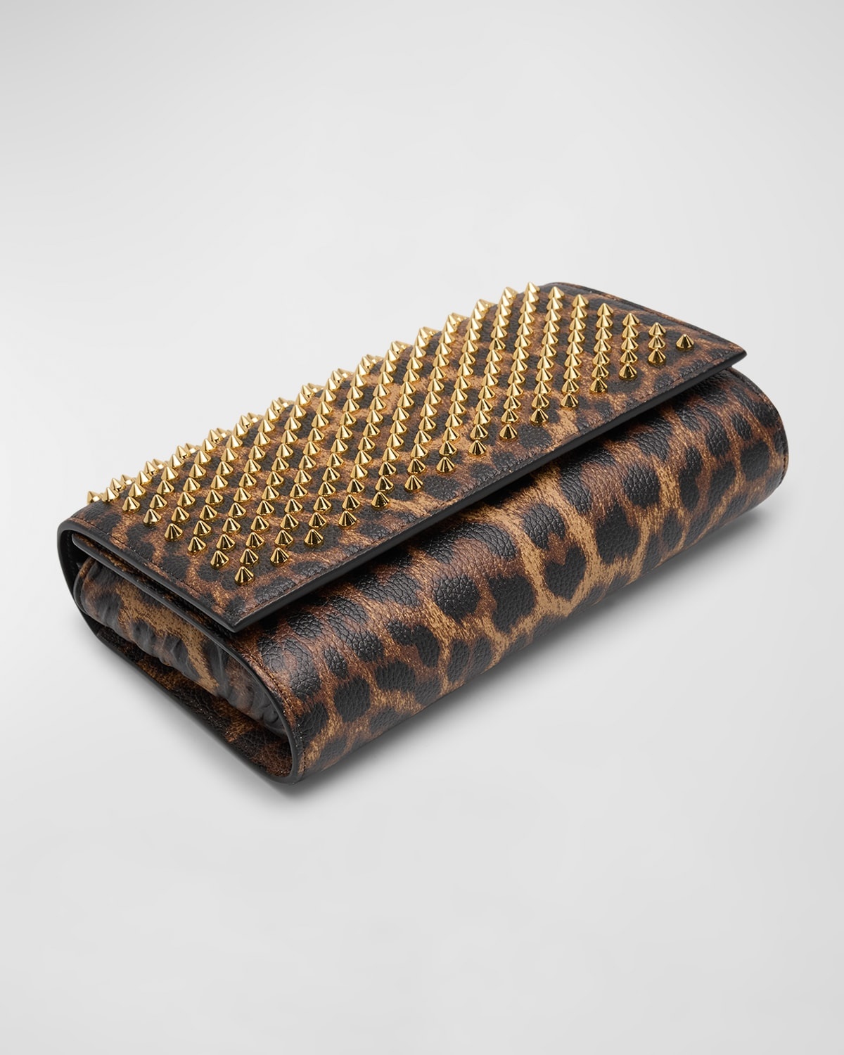 Paloma Spike Leopard-Print Leather Wallet on Chain - 7