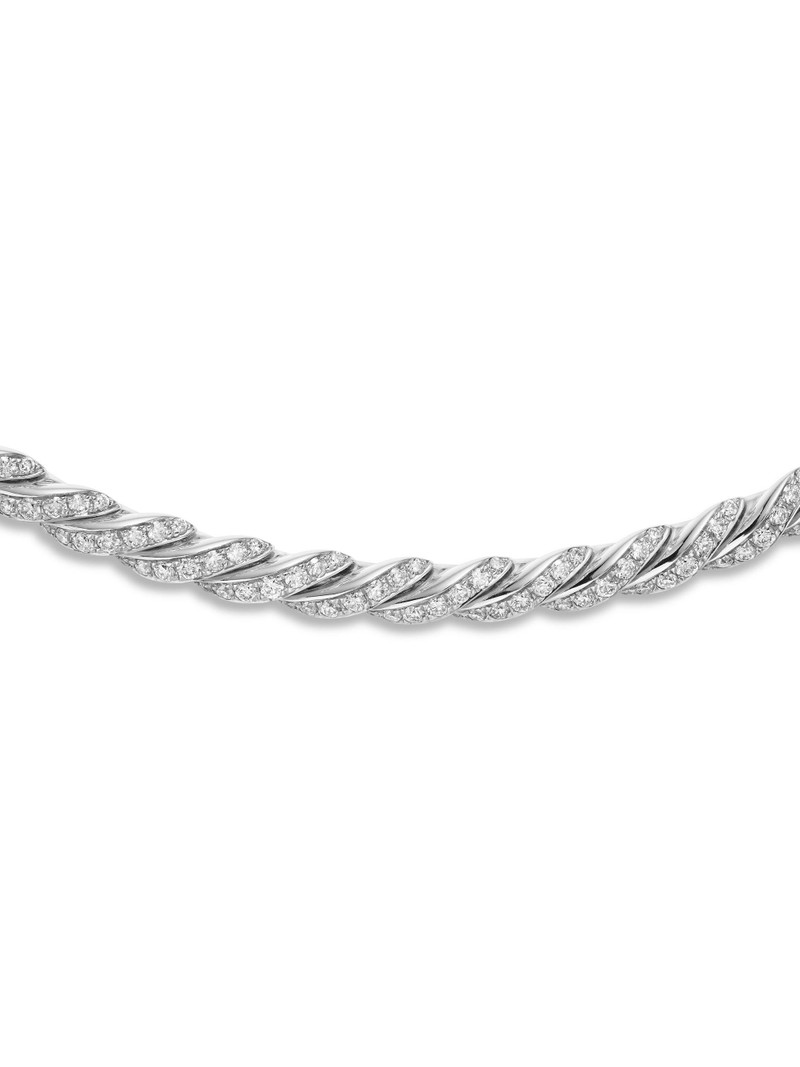 Women's Pavéflex Necklace in 18K White Gold with Diamonds - Diamond 3