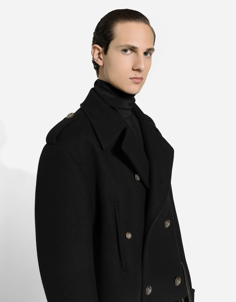 Short wool military-style coat 5