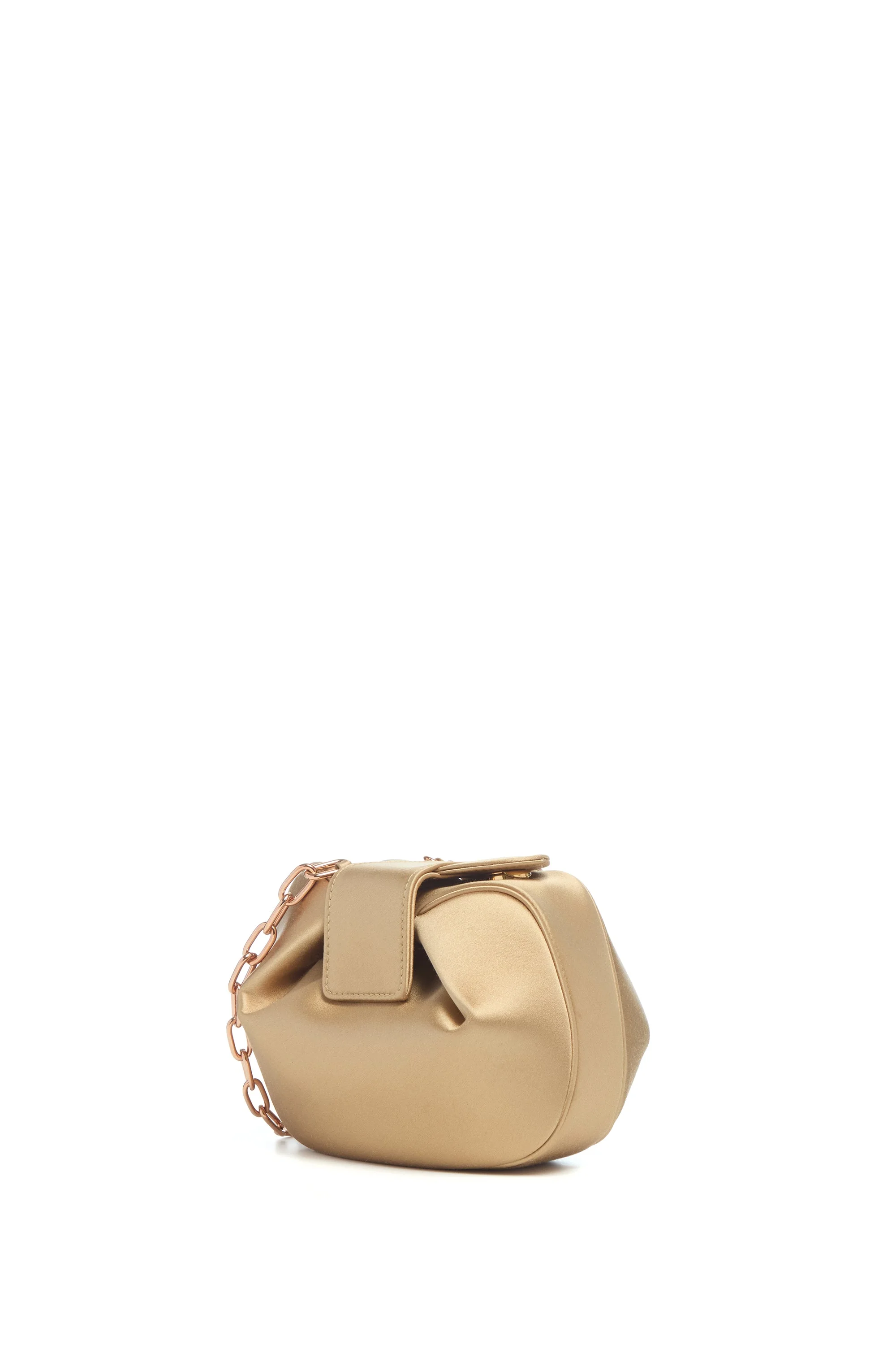 Soft Demi Clutch In Camel Satin - 1