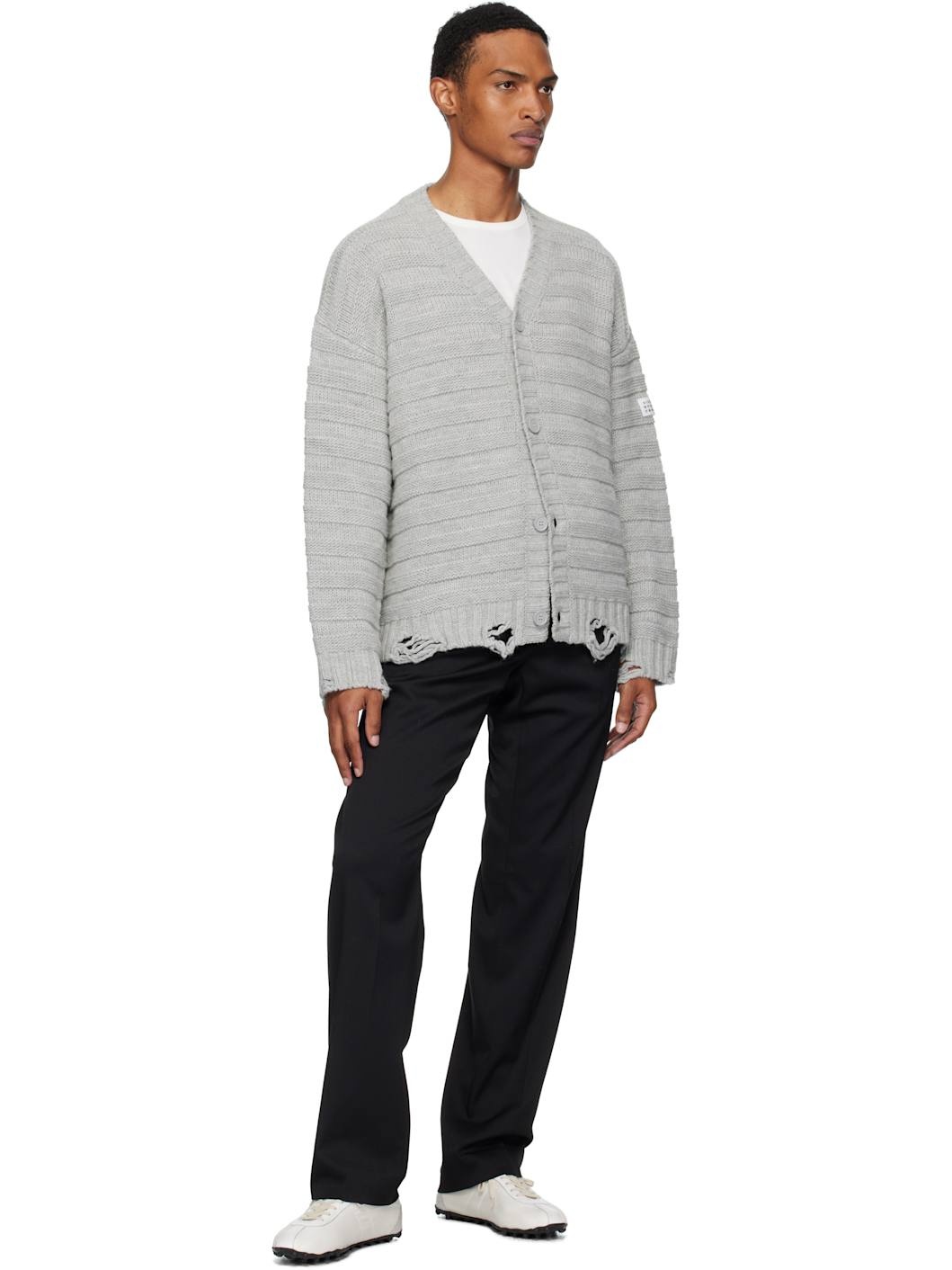 Gray Wool Cardigan - 4