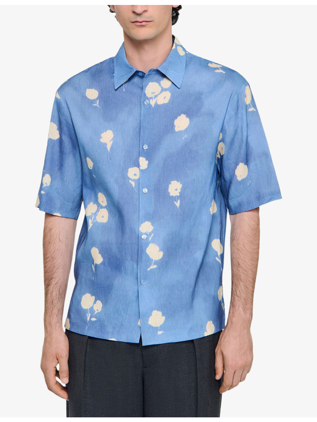 Floral-Print Regular-Fit Stretch Linen-Blend Shirt - 3