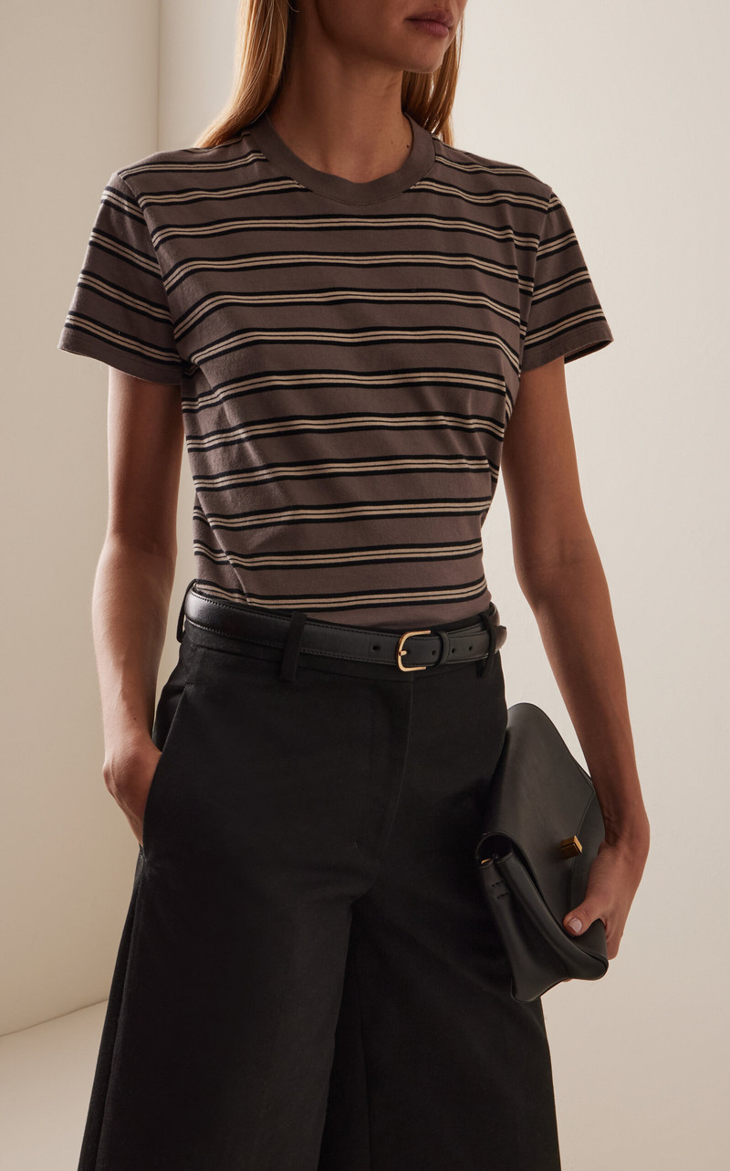 KALLMEYER Kenzie Striped Cotton Jersey T-Shirt grey outlook