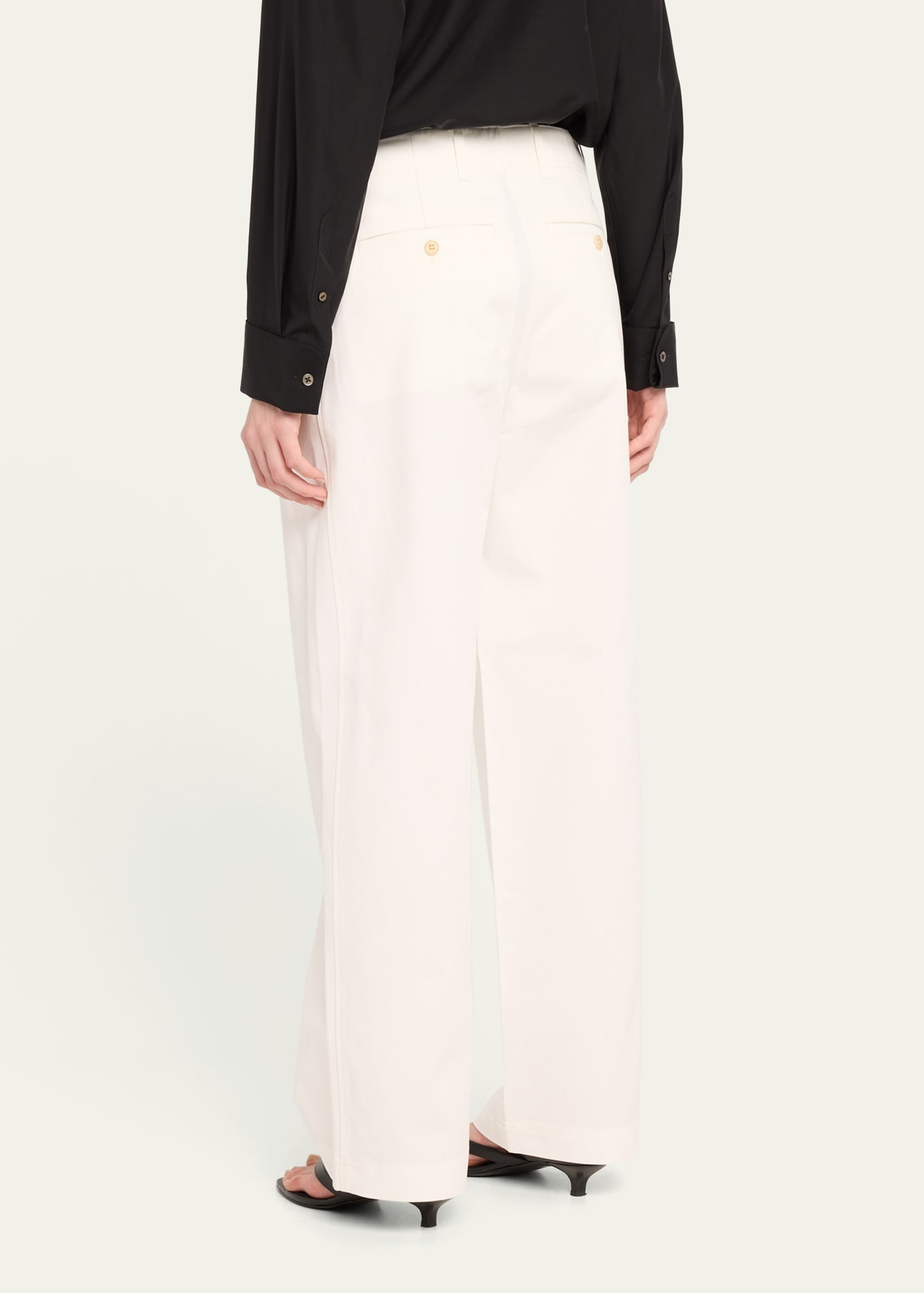 Mid-Rise Pleated Relaxed Wide-Leg Twill Trousers - 3