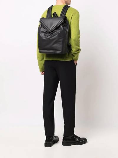 Bottega Veneta zip-detail foldover leather backpack outlook