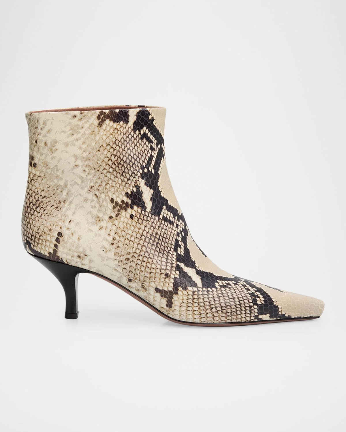 60mm Rose Snake-Printed Leather Ankle Boots - 1