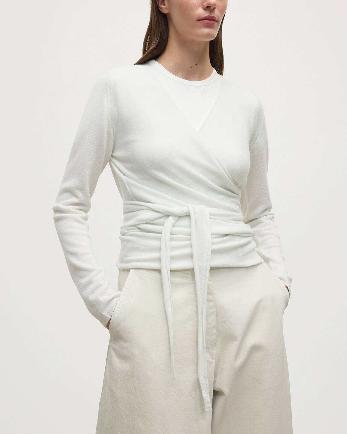 Ballet Wrap Cashmere White Ballet Cardigan - 5