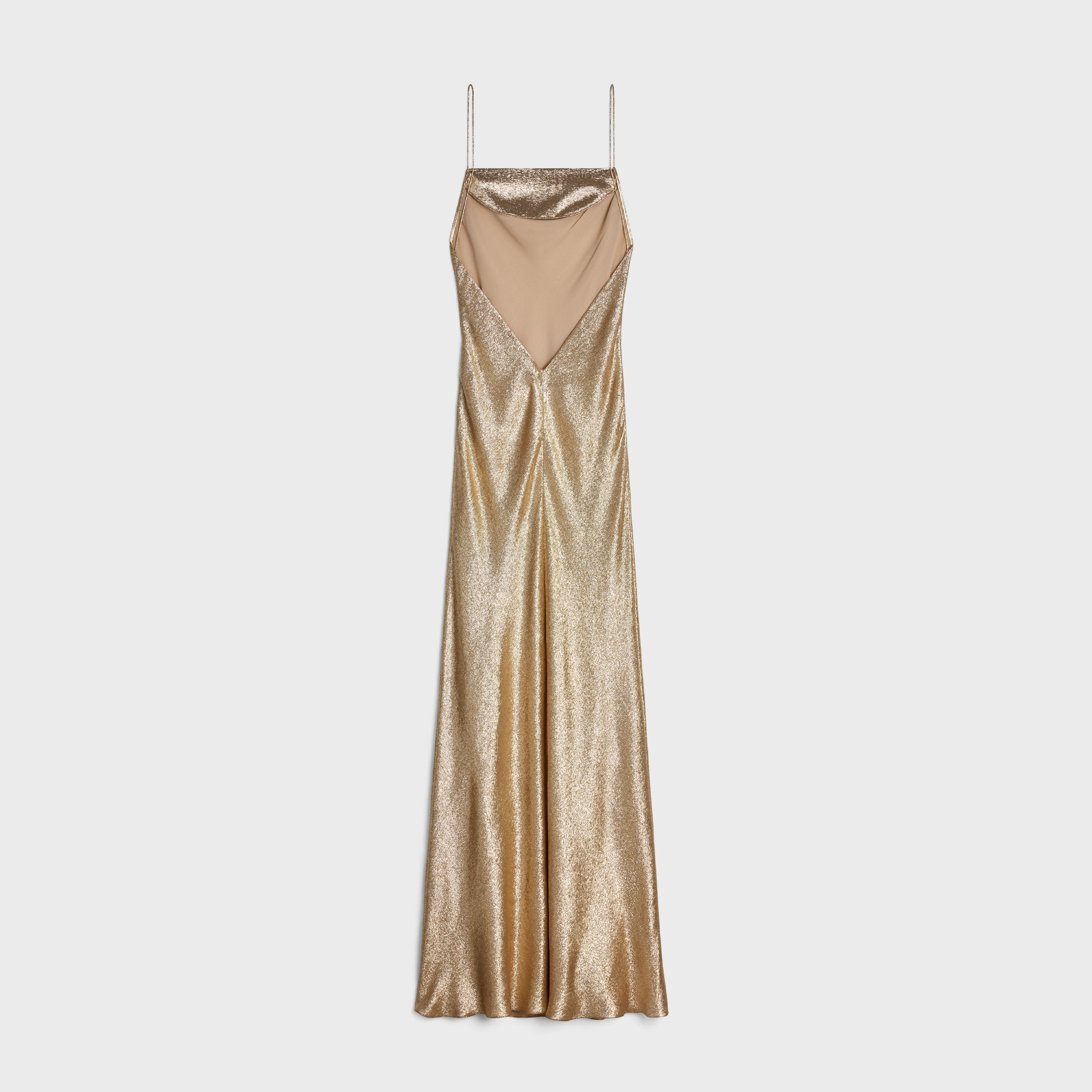 Low back lingerie dress in satin lamé - 2