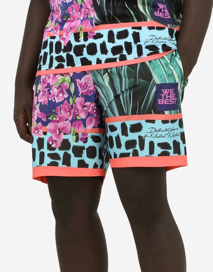 Mid-length swim trunks with jungle mix print - 5