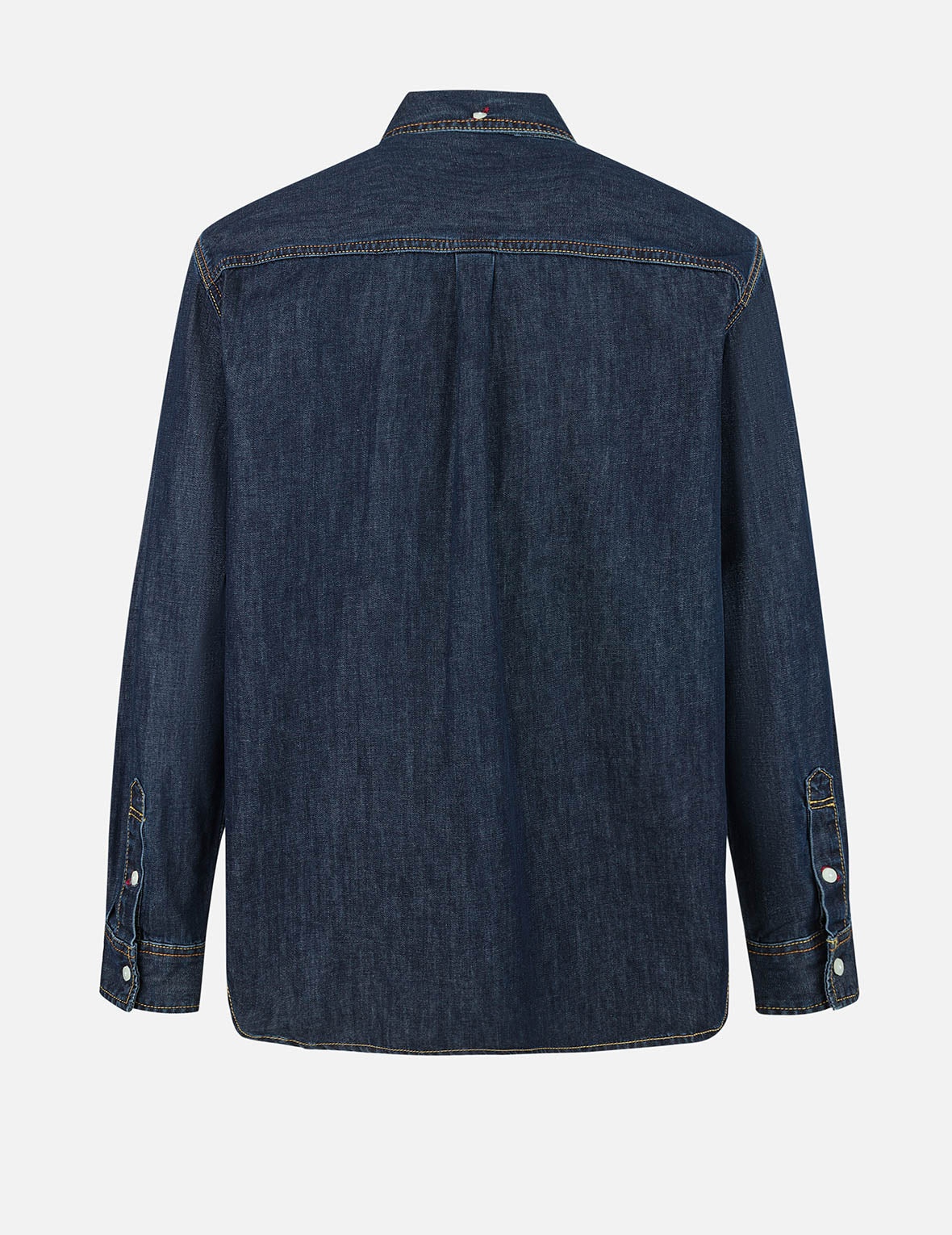 Multi-Pocket with Brocade Patch Relax Fit Denim Shirt - 2