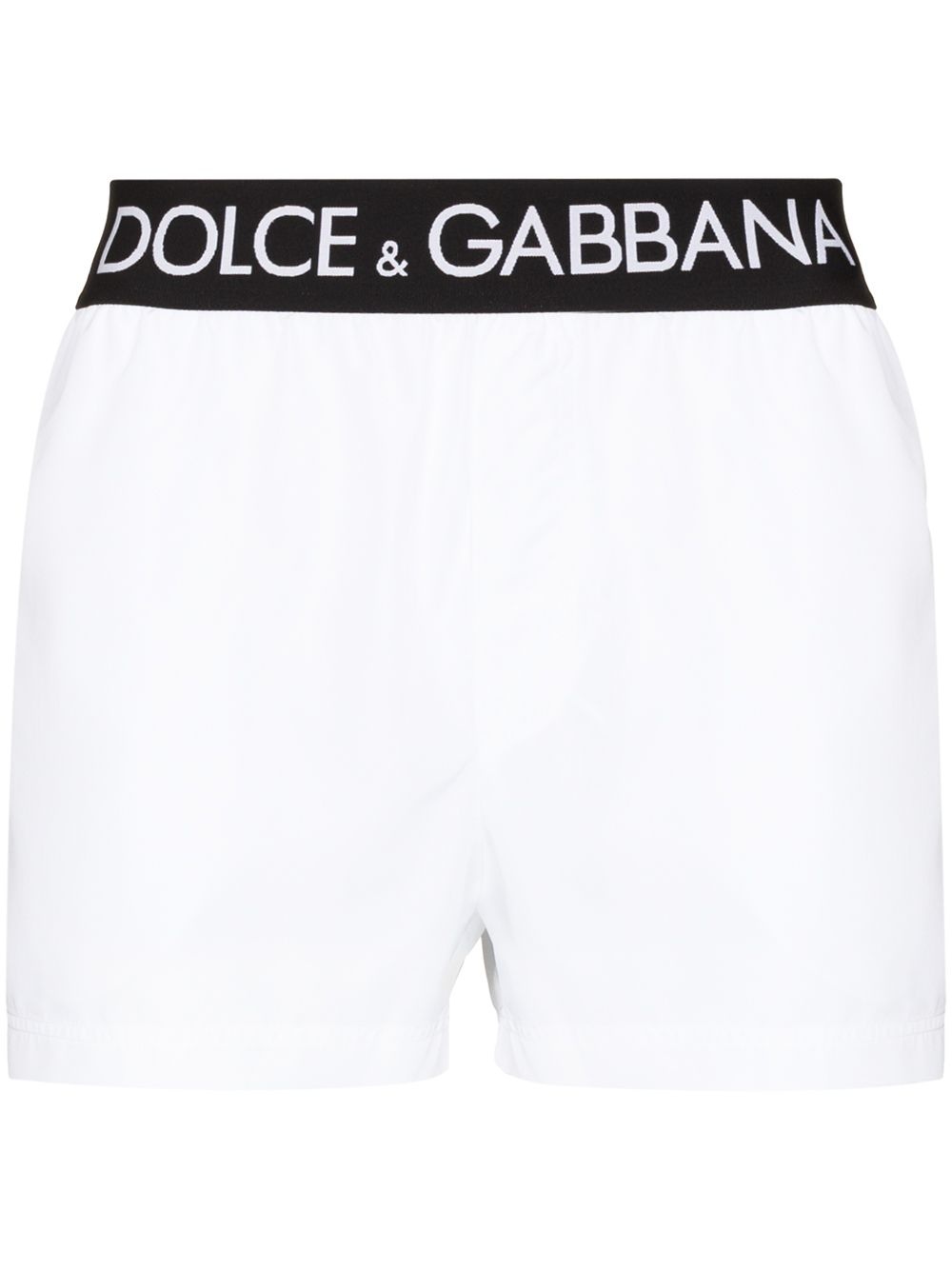 logo-waistband swim shorts - 1