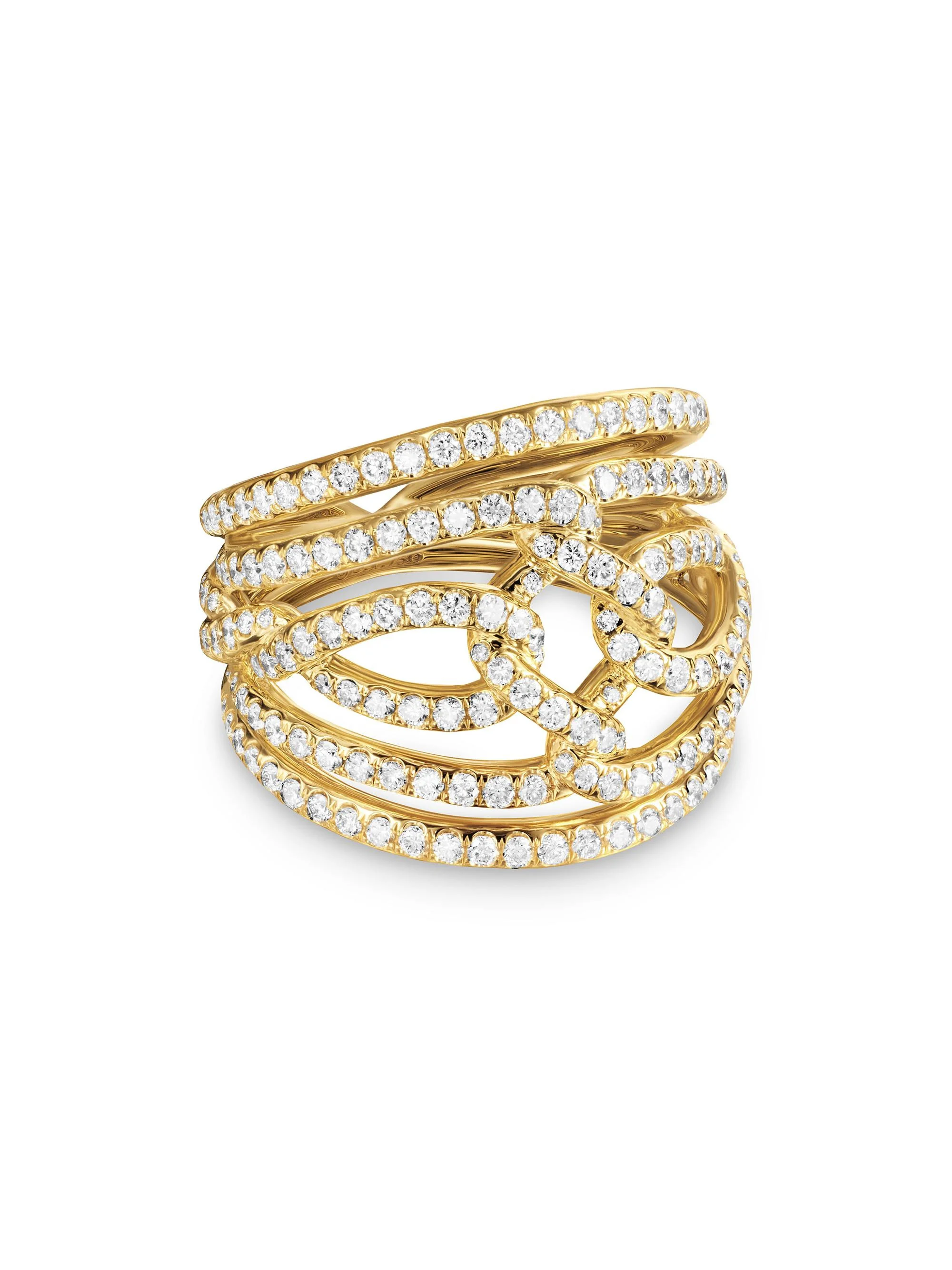 Women's Wisteria Dome Ring in 18K Yellow Gold - Diamond - 1