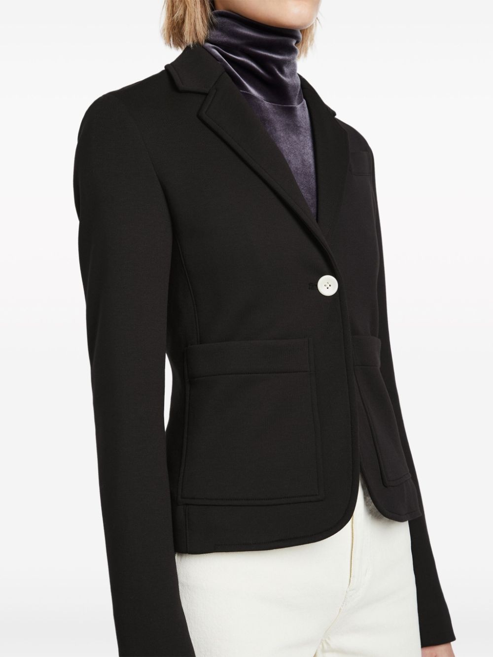 single-breasted jersey blazer - 6