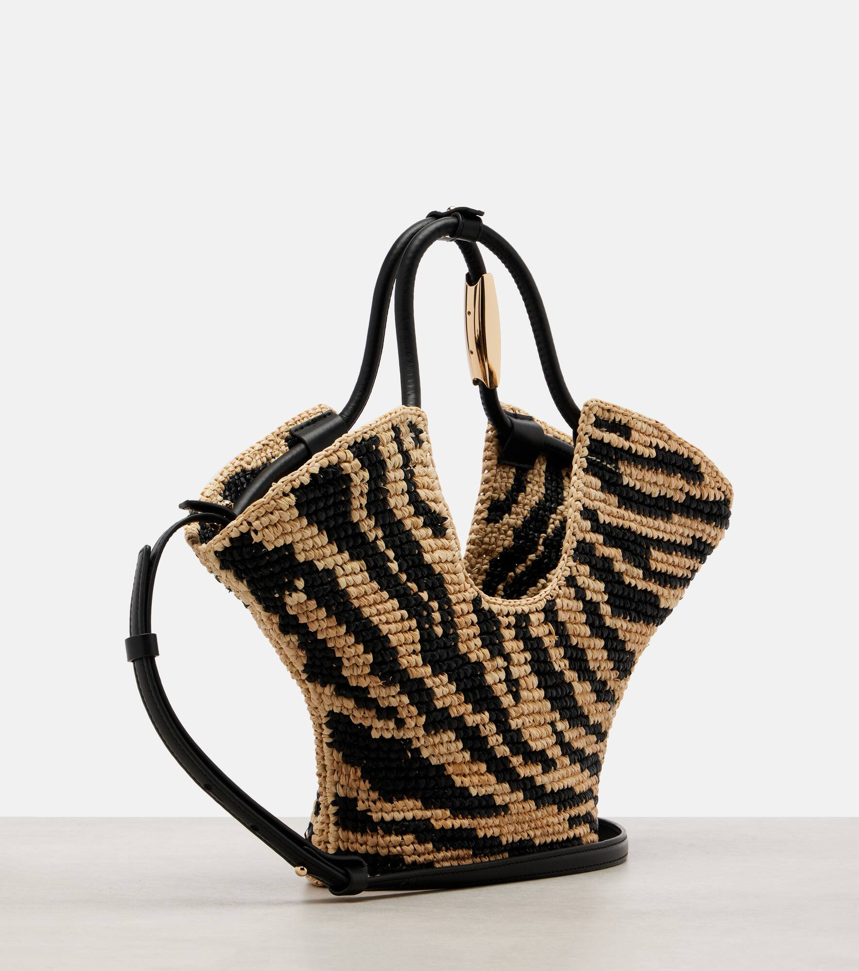 Goldentime raffia tote bag - 4