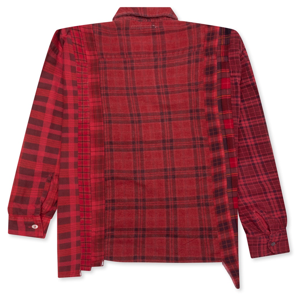 OVER DYE 7 CUTS WIDE SHIRT - RED - 2