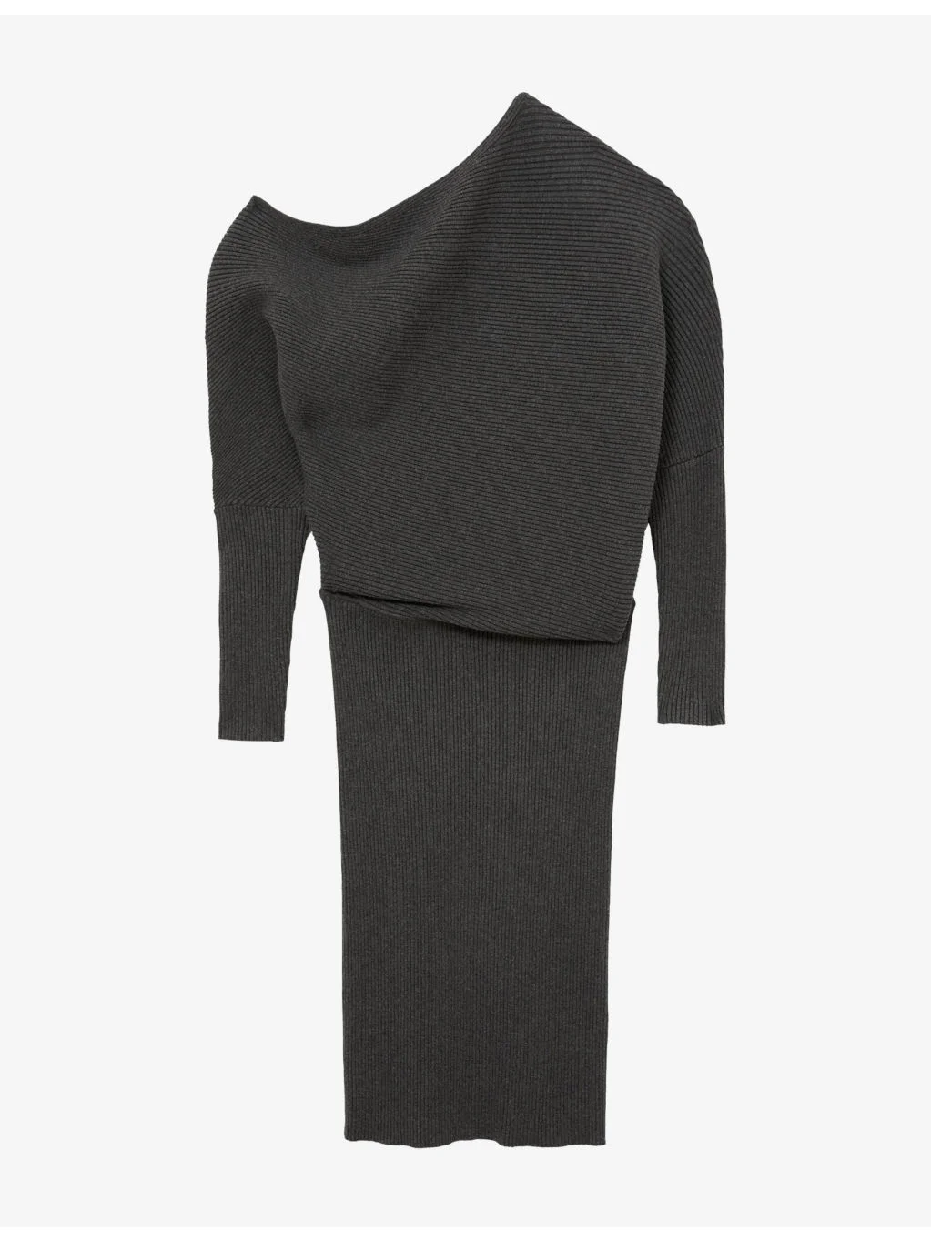 Lara Off-Shoulder Draped Stretch-Knit Midi Dress - 1