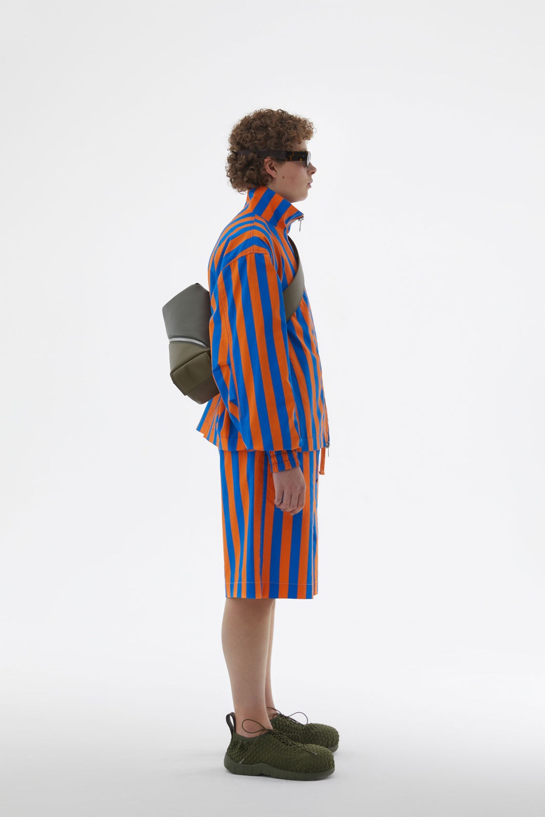 ORANGE & AZURE STRIPED BOMBER JACKET - 3