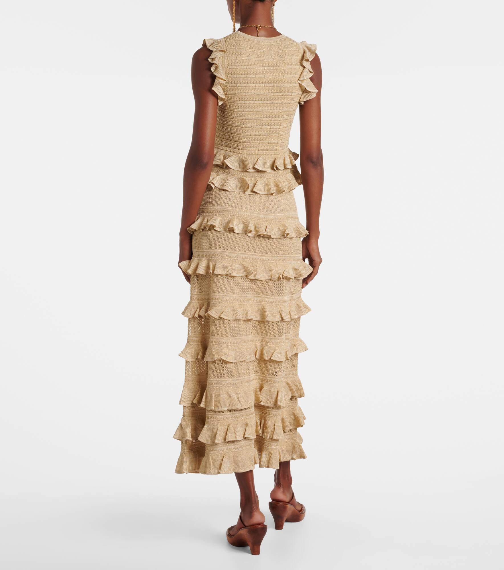 Hypnotic knitted ruffled lamé top - 3