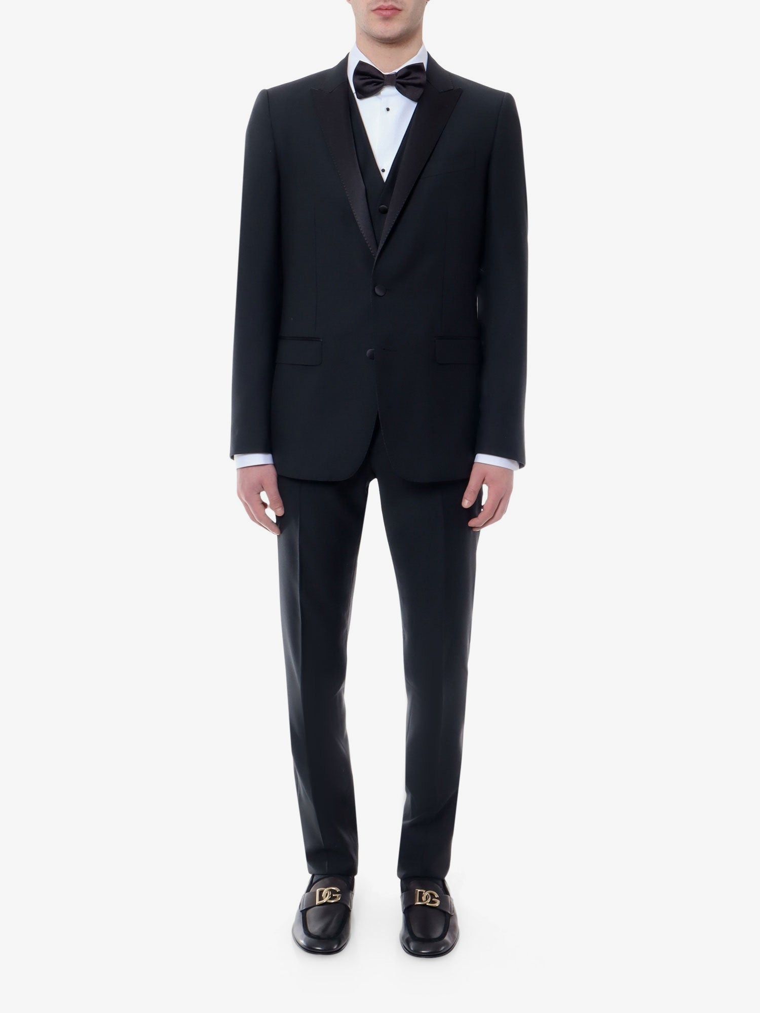 DOLCE e GABBANA - Dolce E Gabbana Virgin Wool Blend Tuxedo With Gilet And Satin Profiles - 3