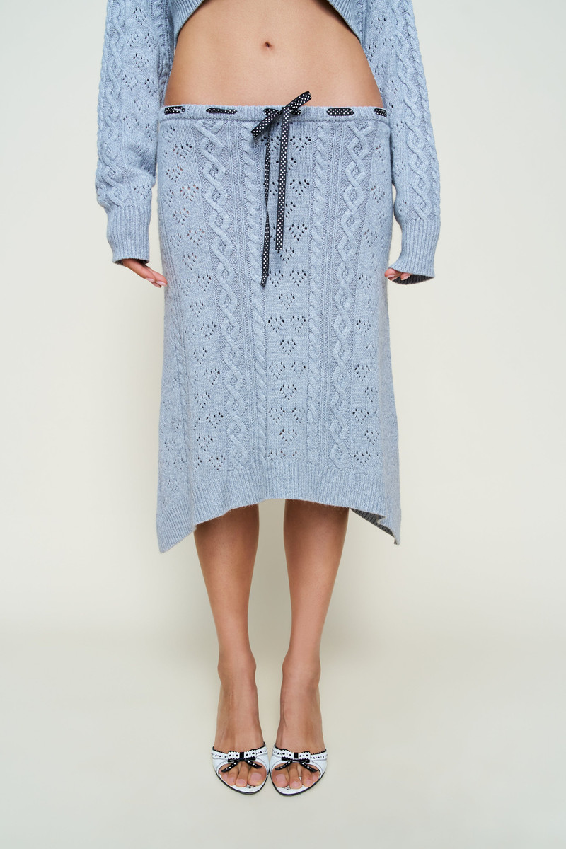 GUIZIO NOAH WOOL CABLE SKIRT outlook