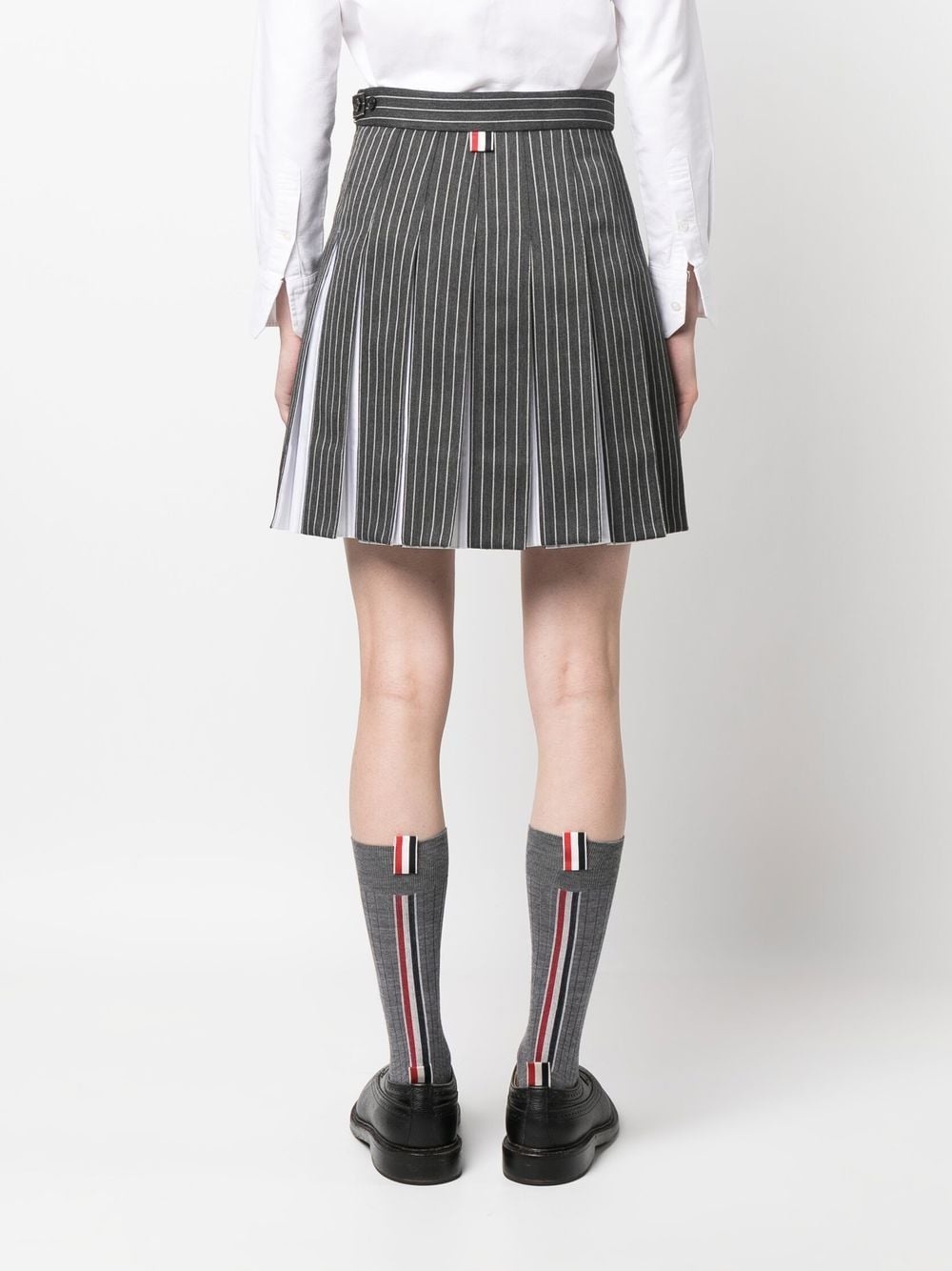 pinstripe-print pleated skirt - 4