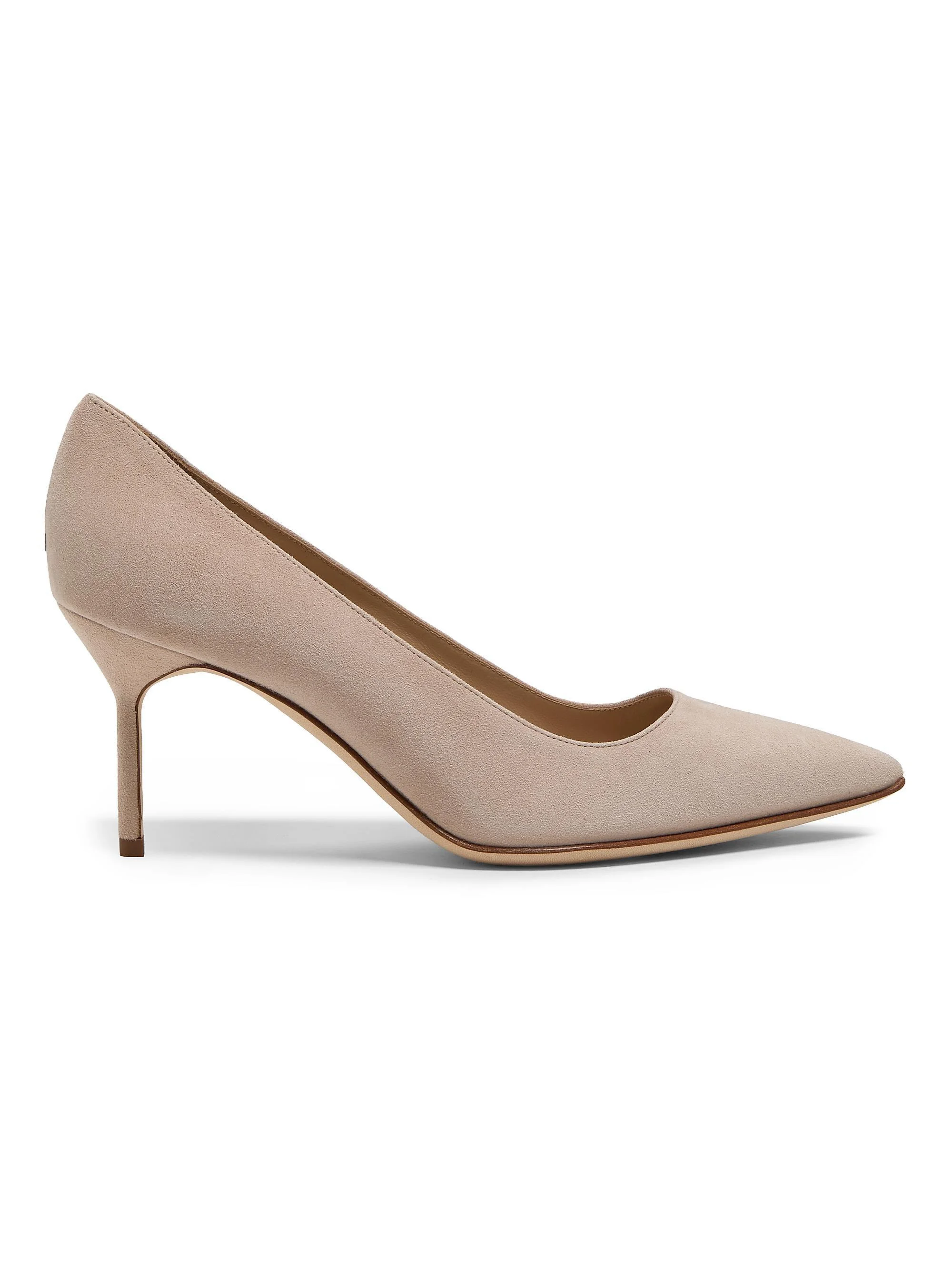 Women's BB 70MM Suede Point Toe Pumps - Medium Beige - 1