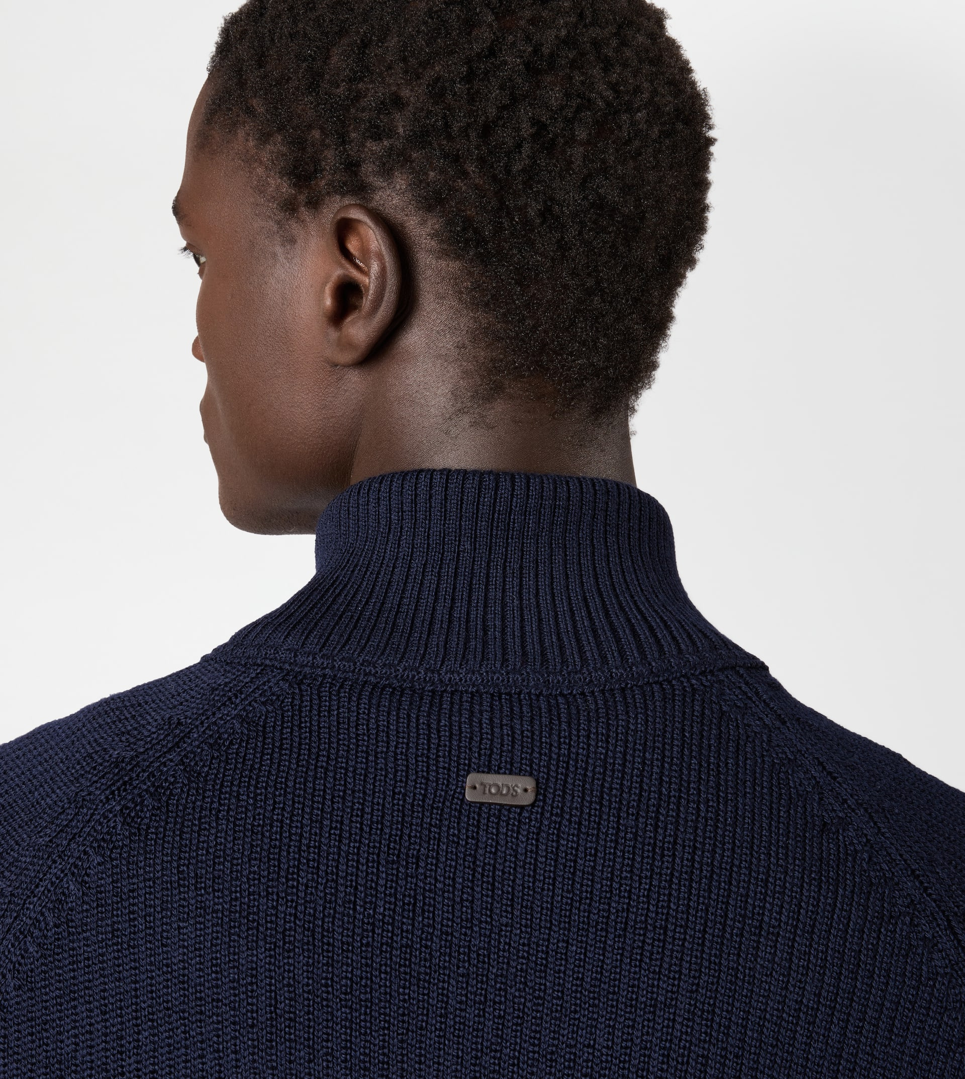 HALF ZIP PULLOVER IN MERINO WOOL - BLUE - 5