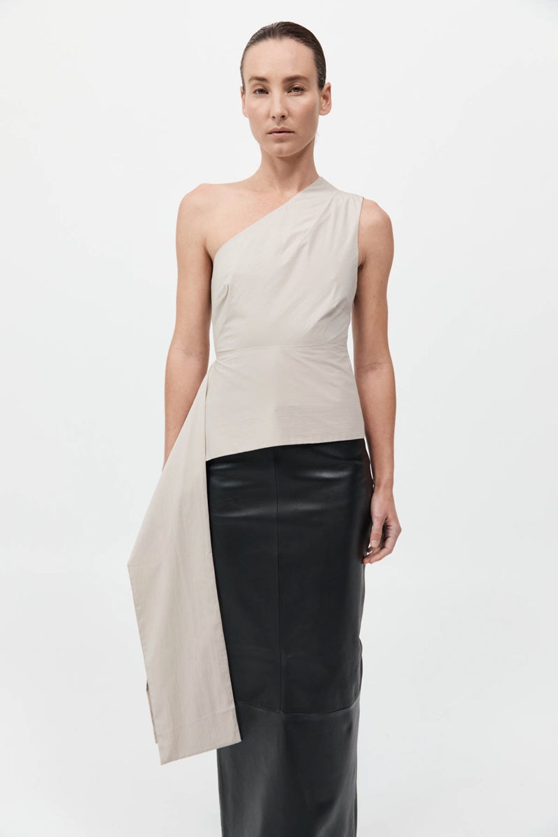 Asymm Origami Top - Creme - 2