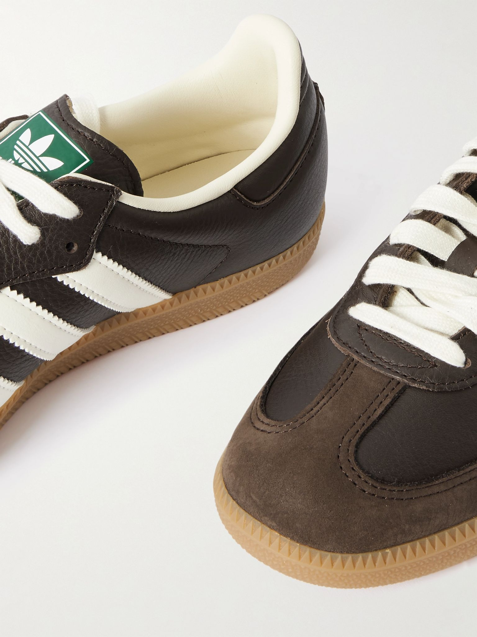 Samba OG Nubuck-Trimmed Leather Sneakers Brown - 5