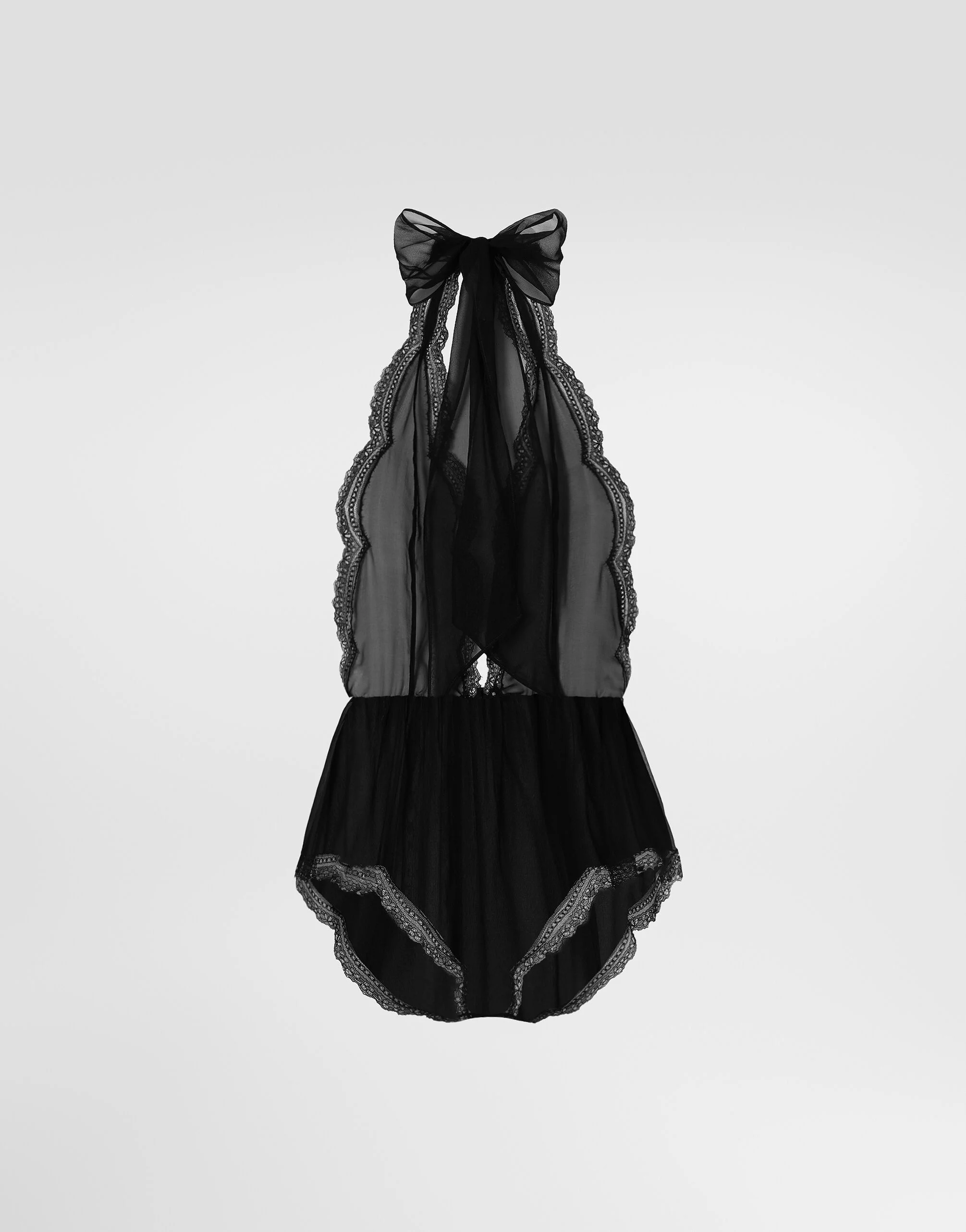 Chiffon and lace bodysuit - 1