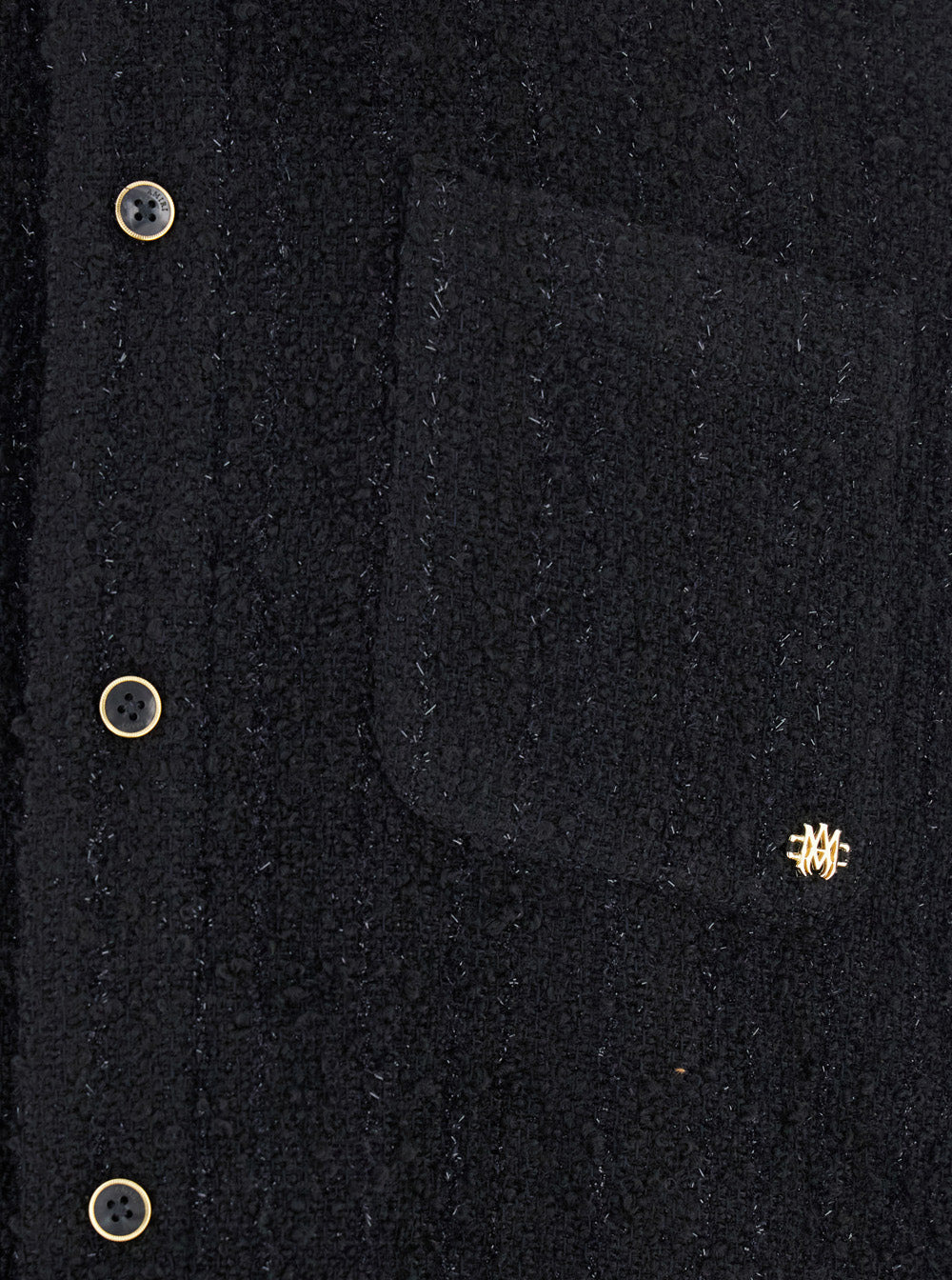Amiri Men Black Shirt With Classic Collar And Logo Plaque On The Front In Fabric Man - 3