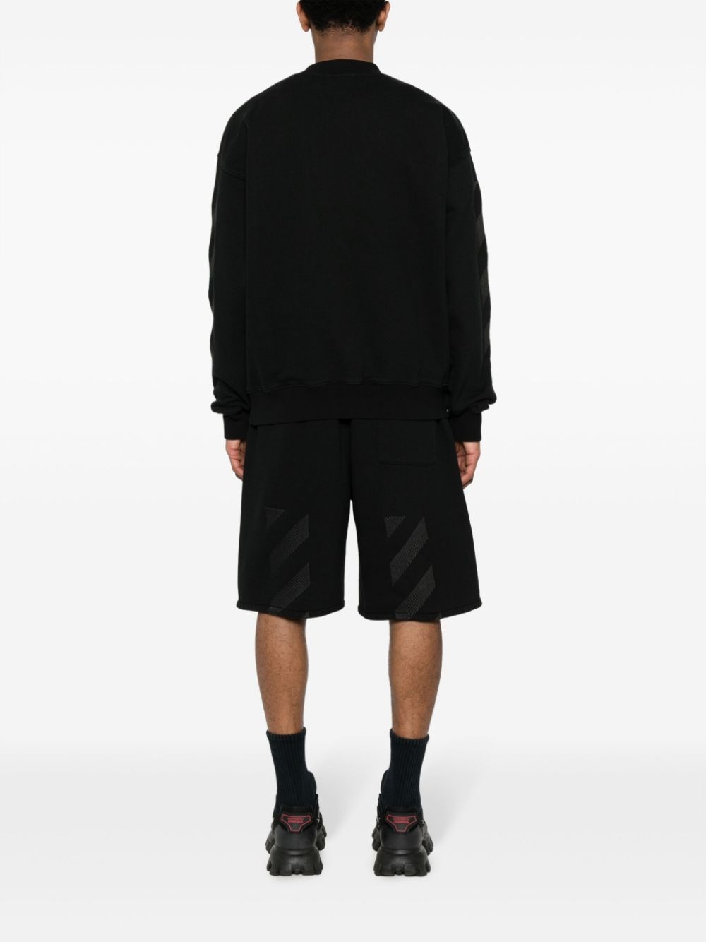 Diag-stripe cotton sweatshirt - 2