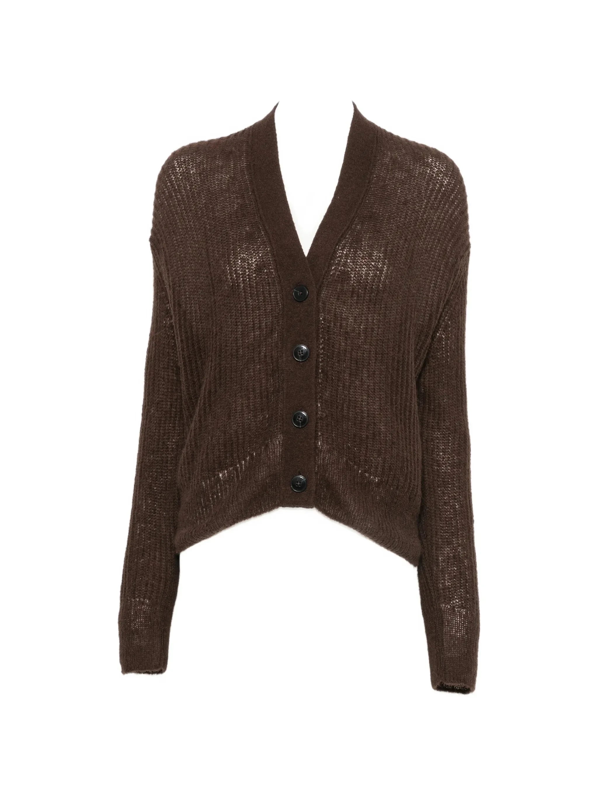 Closed Ribbed-knit V-neck Cardigan - 1