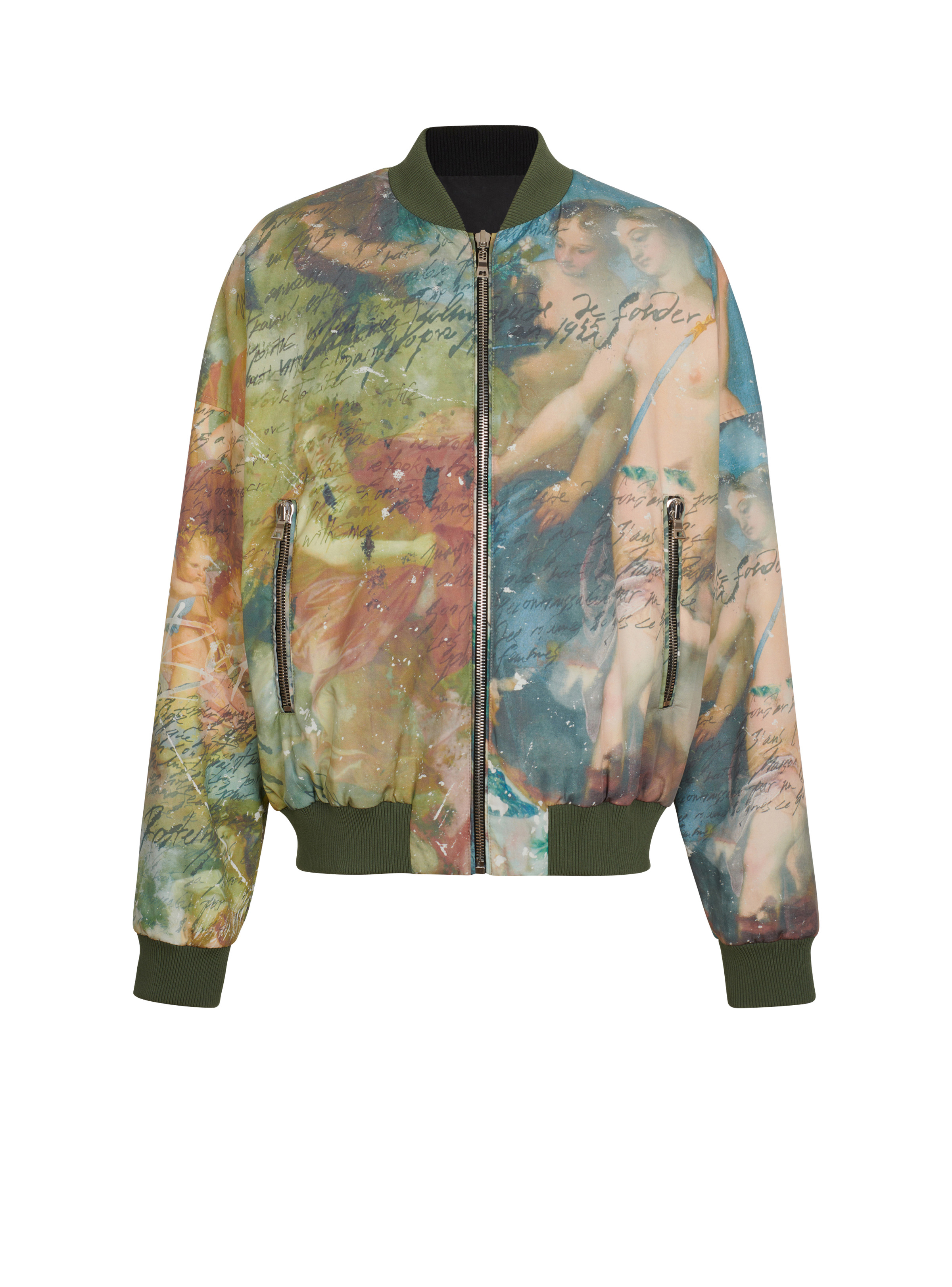 Sky print reversible bomber jacket - 1