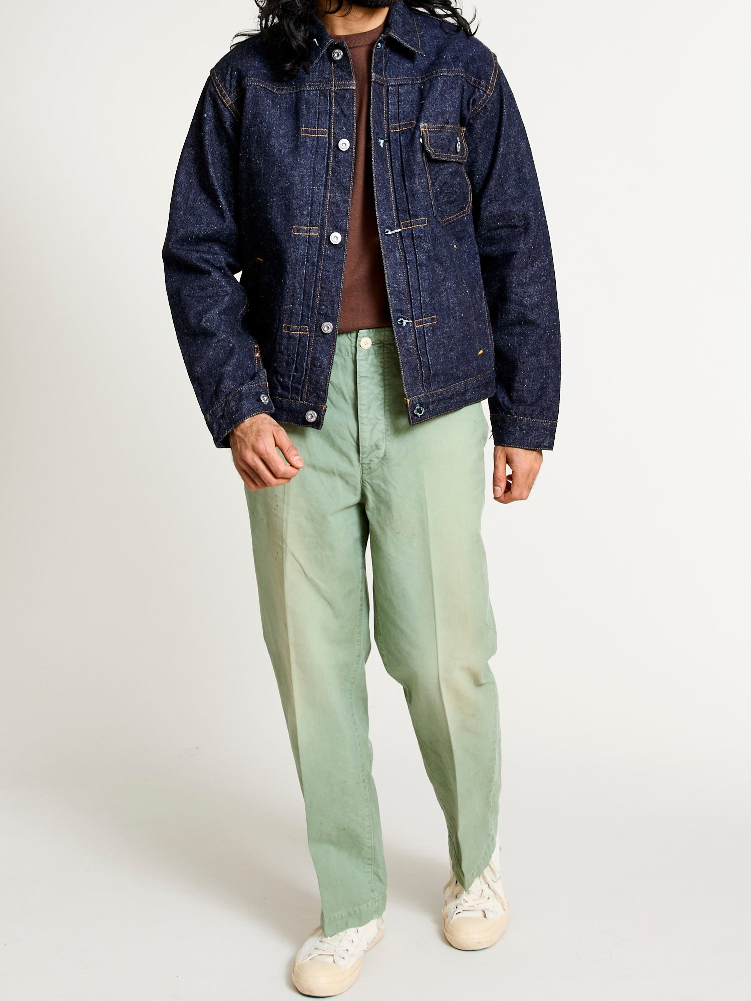 Damaged Field Chino Pants in Green - 14
