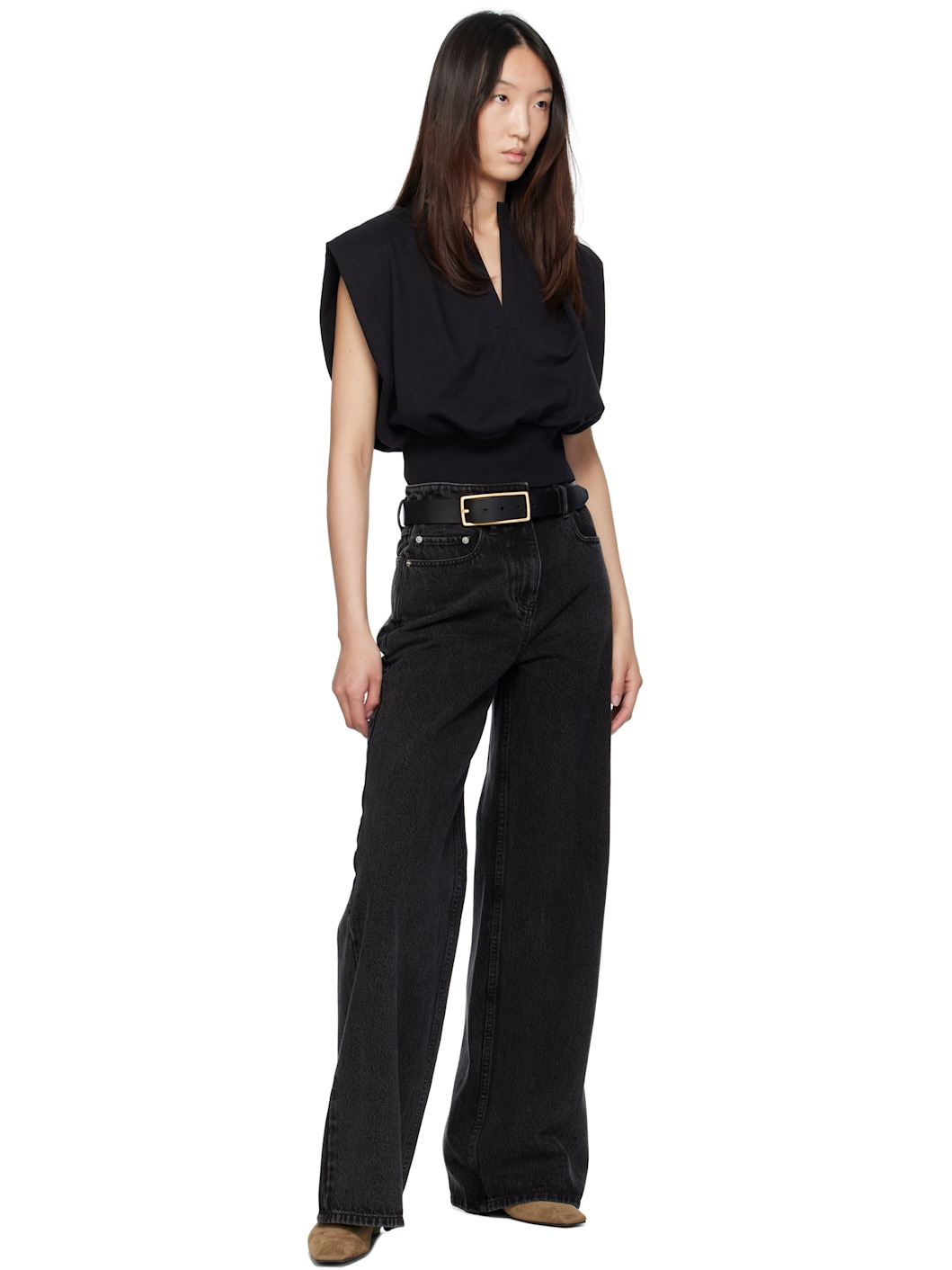 Black Rebound Leather Belt - 2