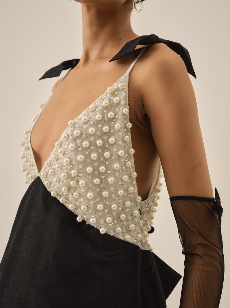 For Love & Lemons Pearly Bow Mini Dress outlook